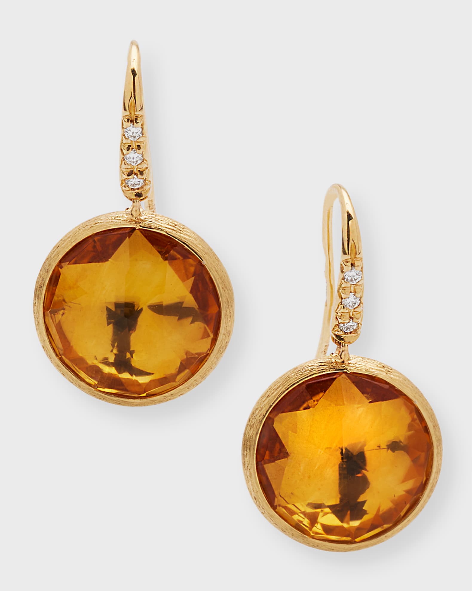 Jaipur Color Drop Earrings with Diamonds and Citrine 0