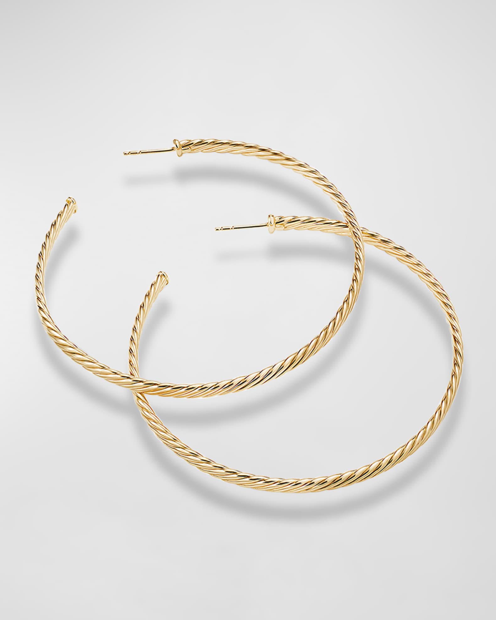 Sculpted Extra-Large Cable Hoop Earrings in 18K Yellow Gold 1