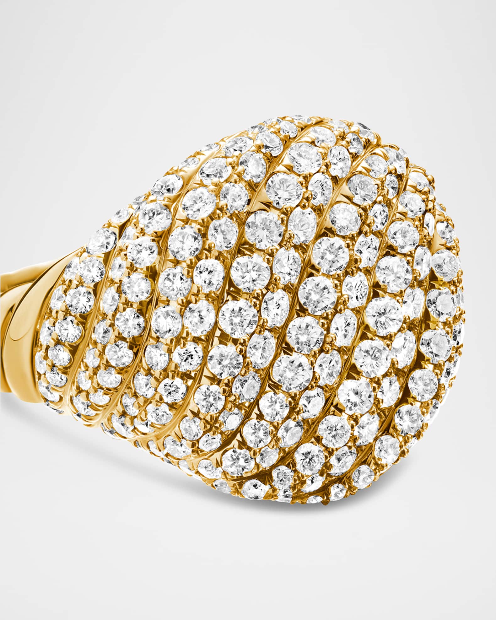 David Pee David Yurman 13mm Sculpted Cable Pinky Ring in 18K Gold | Neiman