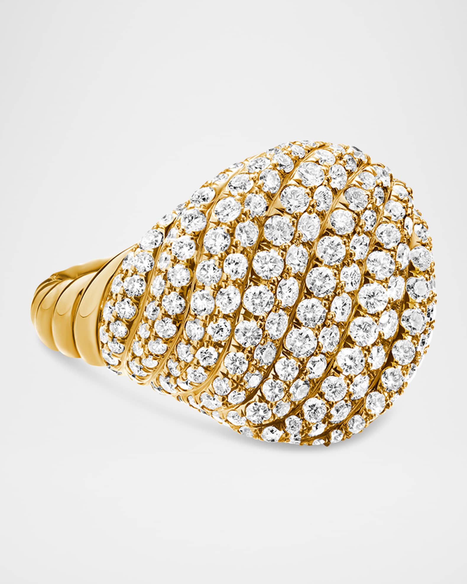 13mm Sculpted Cable Pinky Ring in 18K Gold 0