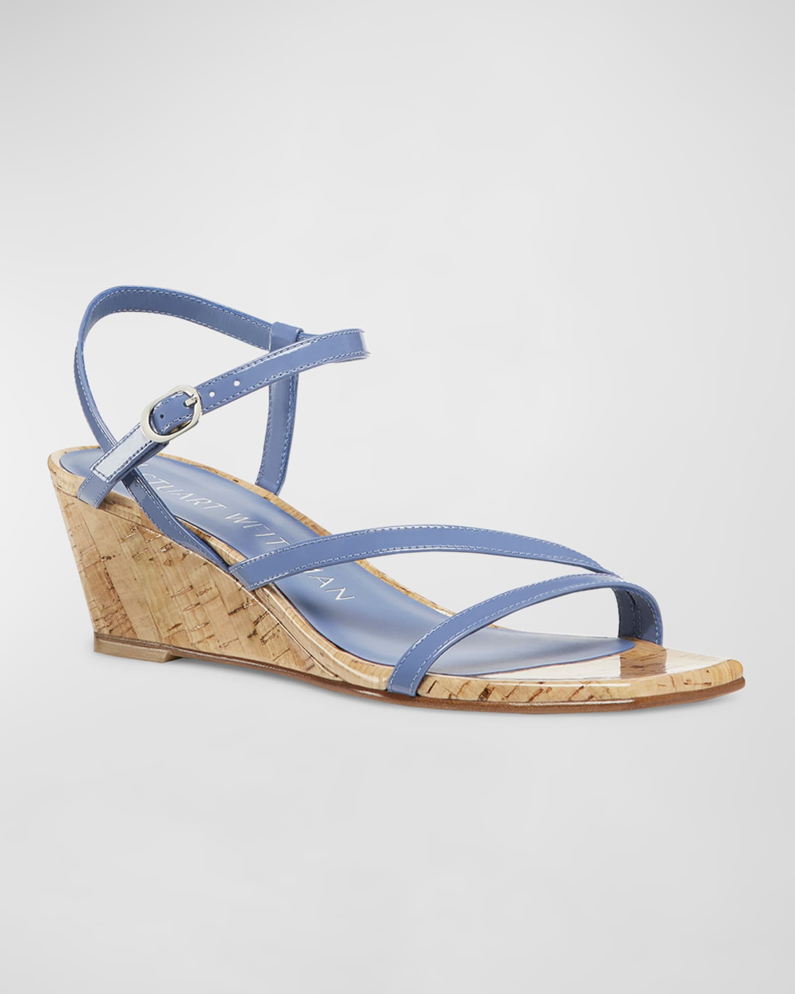 Oasis Patent Ankle Strap Wedge Sandals