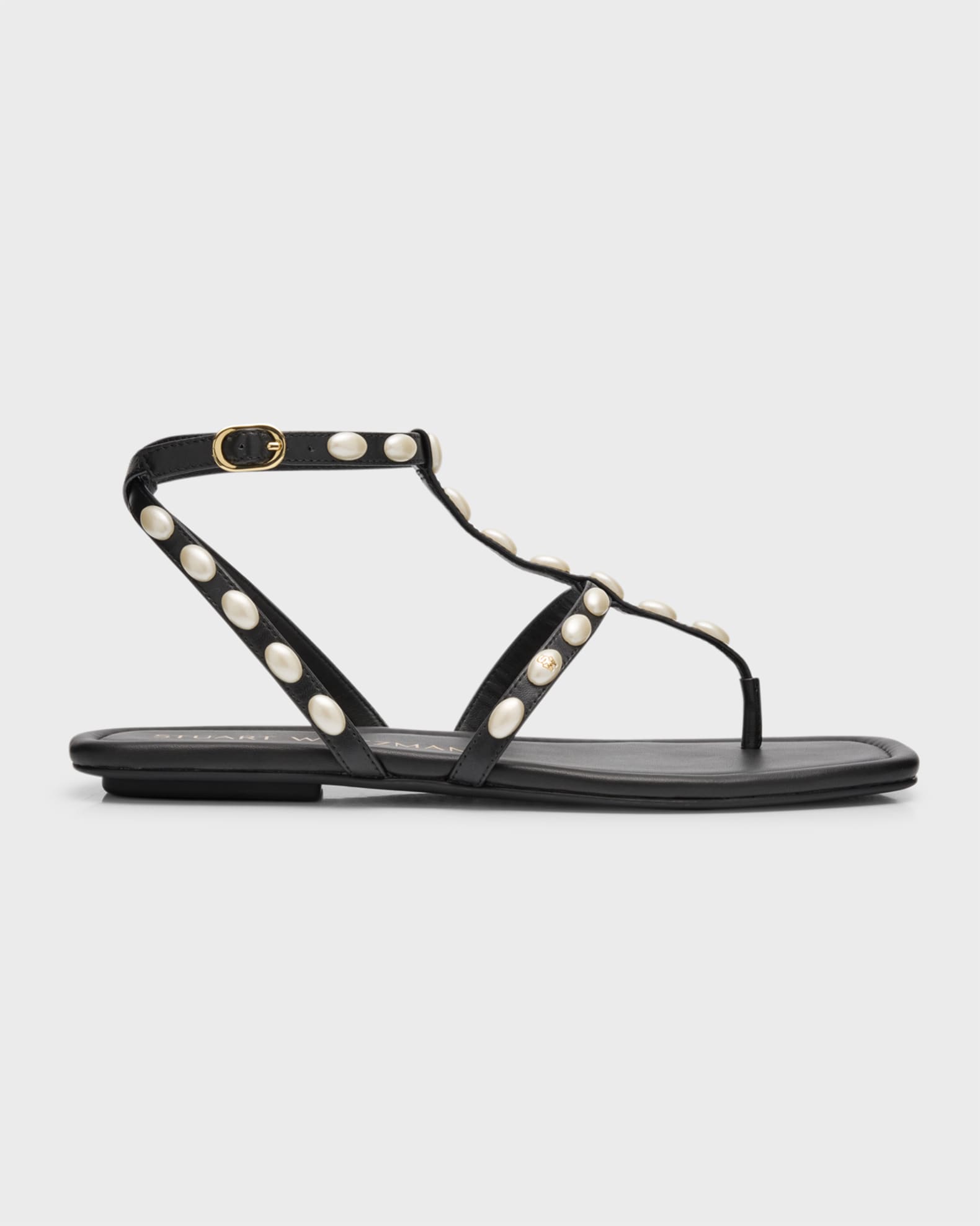 Stuart Weitzman Pearlita Stud T Strap Sandals Neiman Marcus