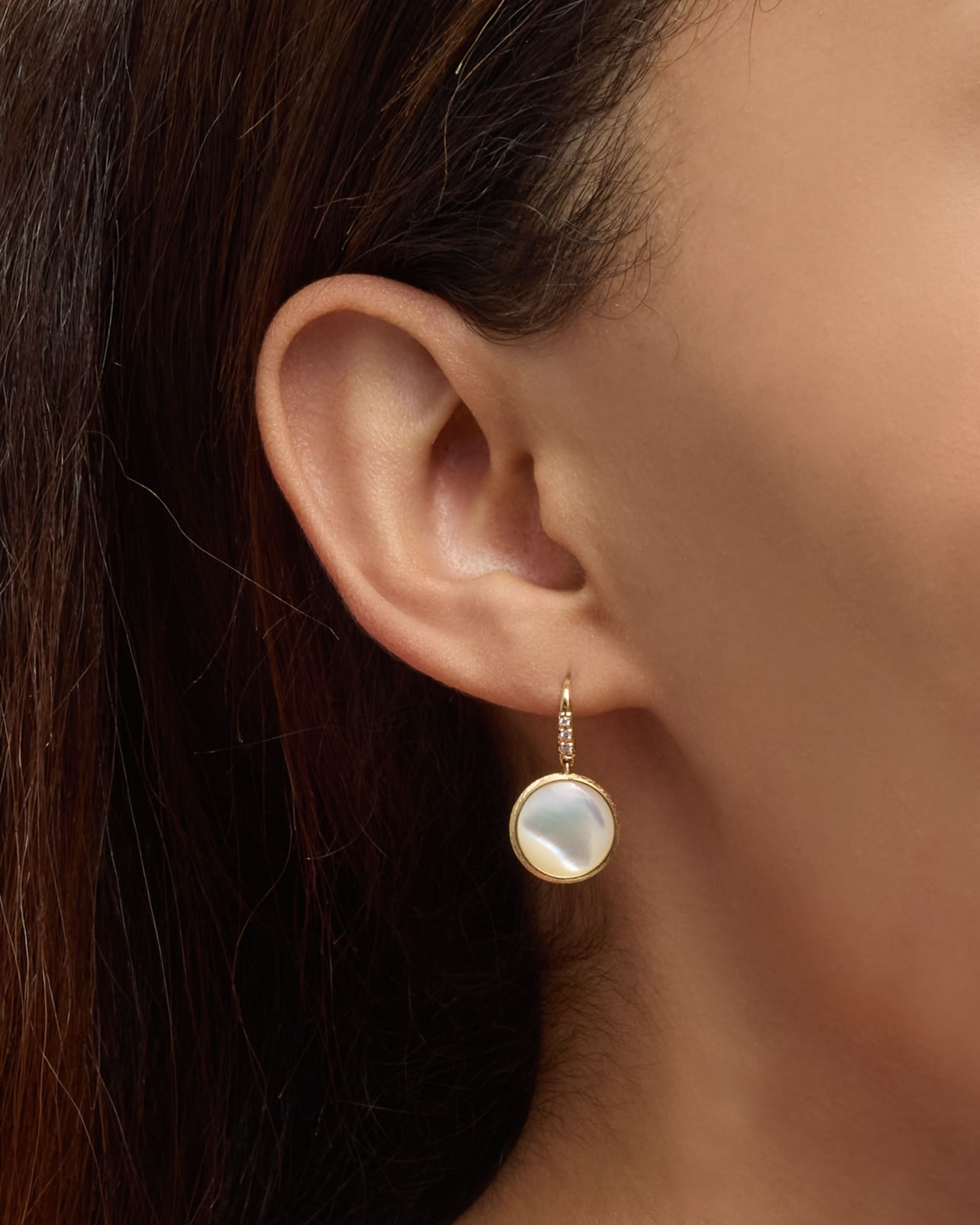 Jaipur Color Drop Earrings with Diamonds and Mother-of-Pearl 1