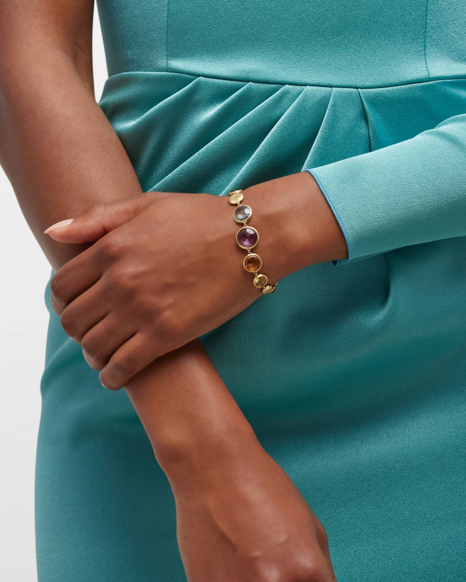 Jaipur Color 18K Yellow Gold Mixed Gemstone Bracelet 1