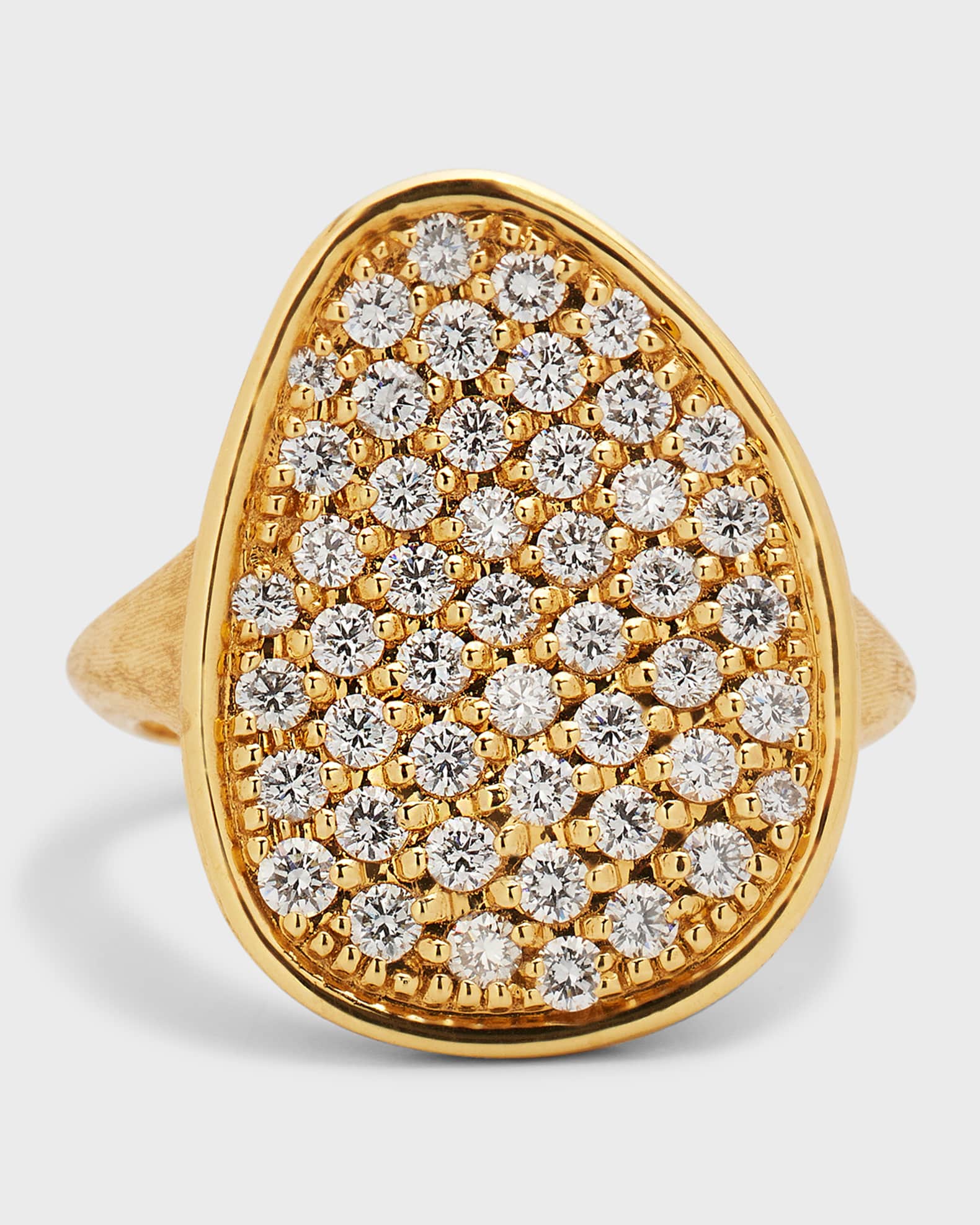 Lunaria Yellow Gold Ring with Diamonds - Size 7 0