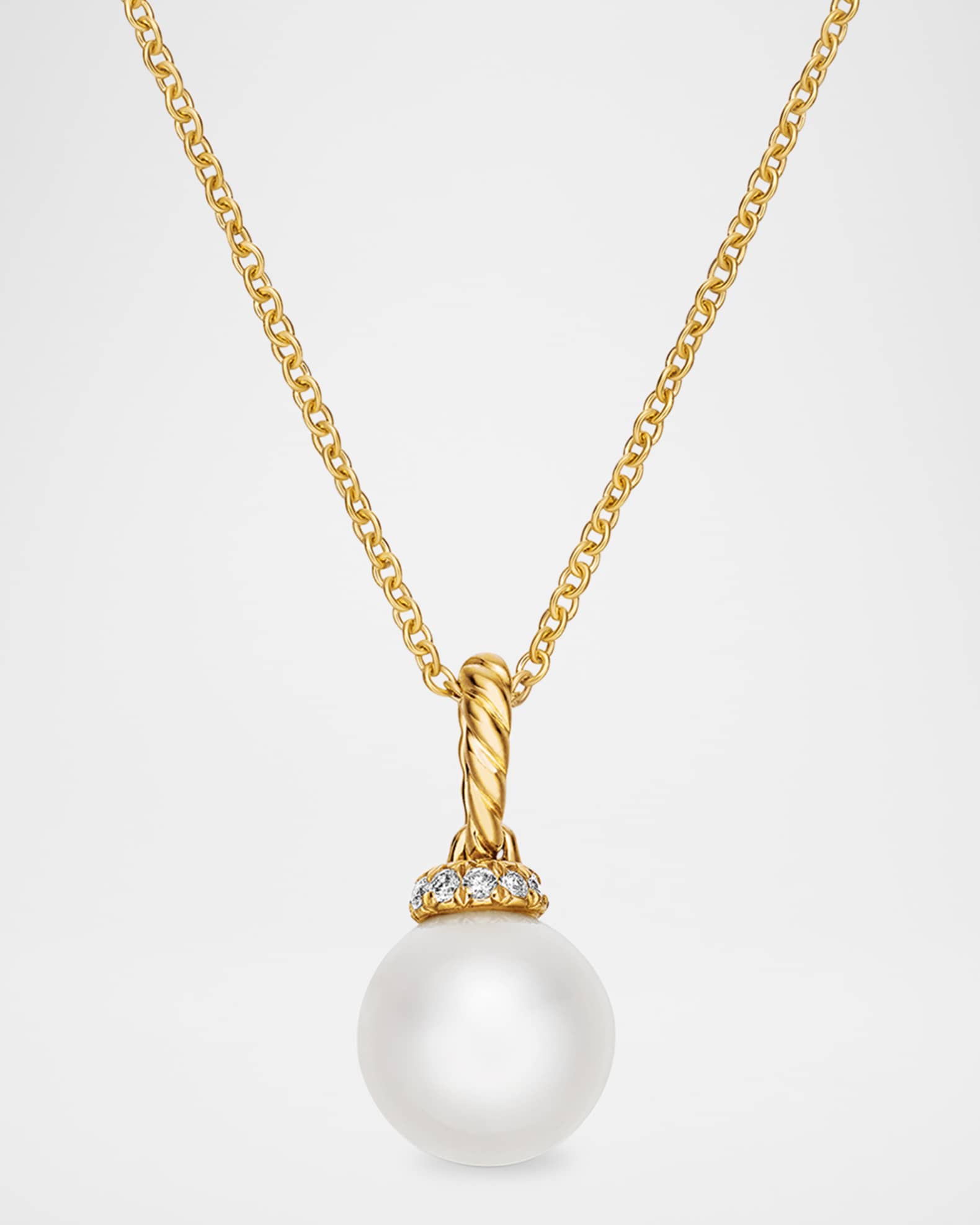 Solari Pendant Necklace with Diamonds and Pearl in 18K Gold 0
