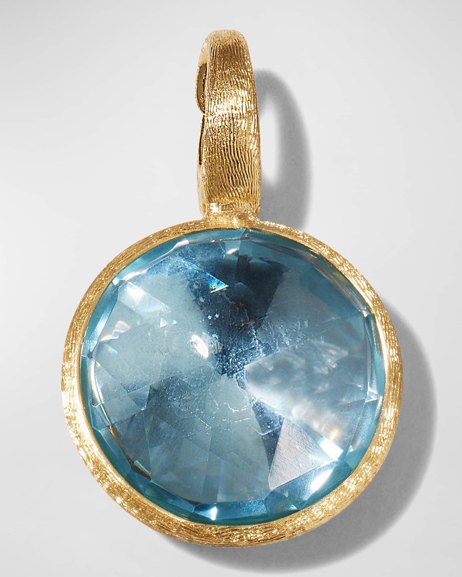 18k Jaipur Yellow Gold Small Blue Topaz Pendant 0