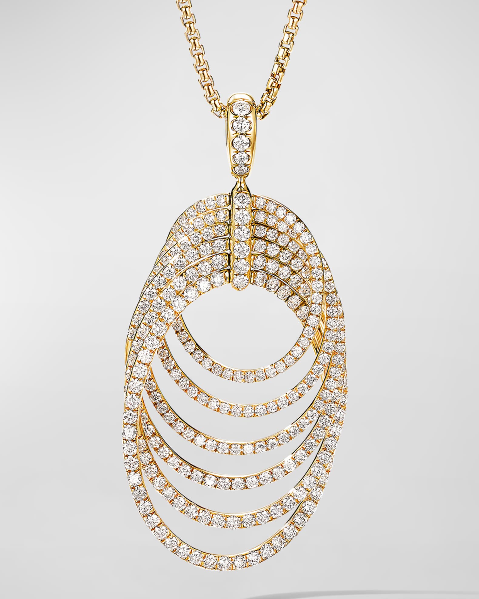 Origami Full Pave Necklace, 32"L 0