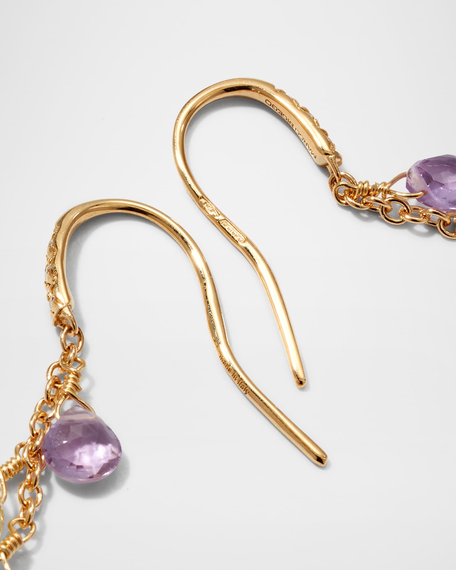 Paradise 18K Yellow Gold Mixed Drop Earrings with Diamonds 1