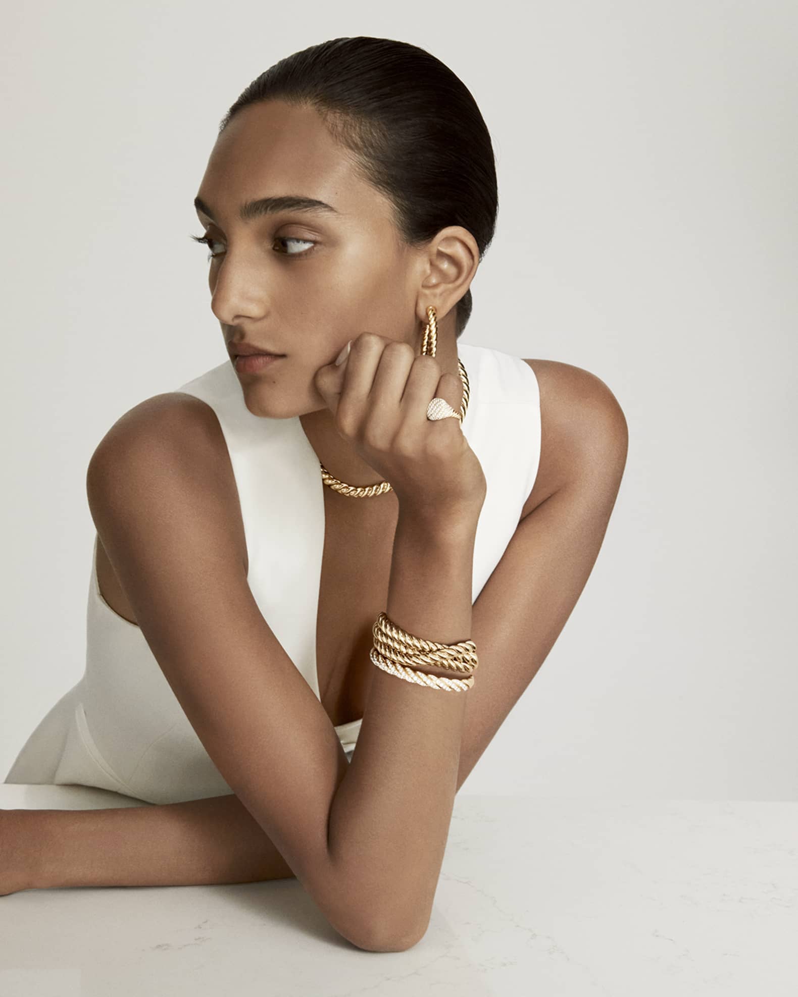 David Yurman Cable Bracelet Gold David Yurman Sculpted Cable