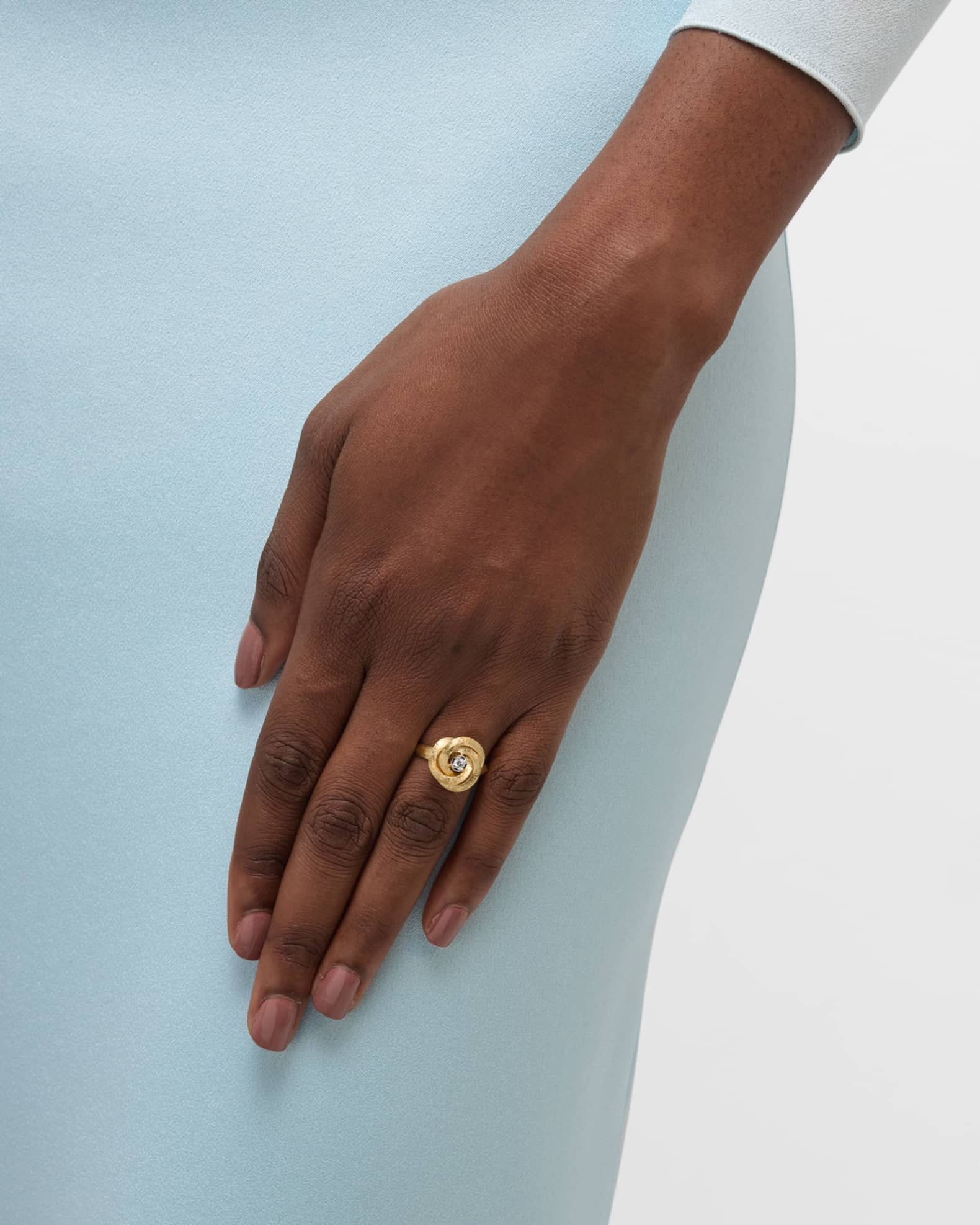 Jaipur Link 18K Yellow Gold Ring with Diamonds, Size 7 1