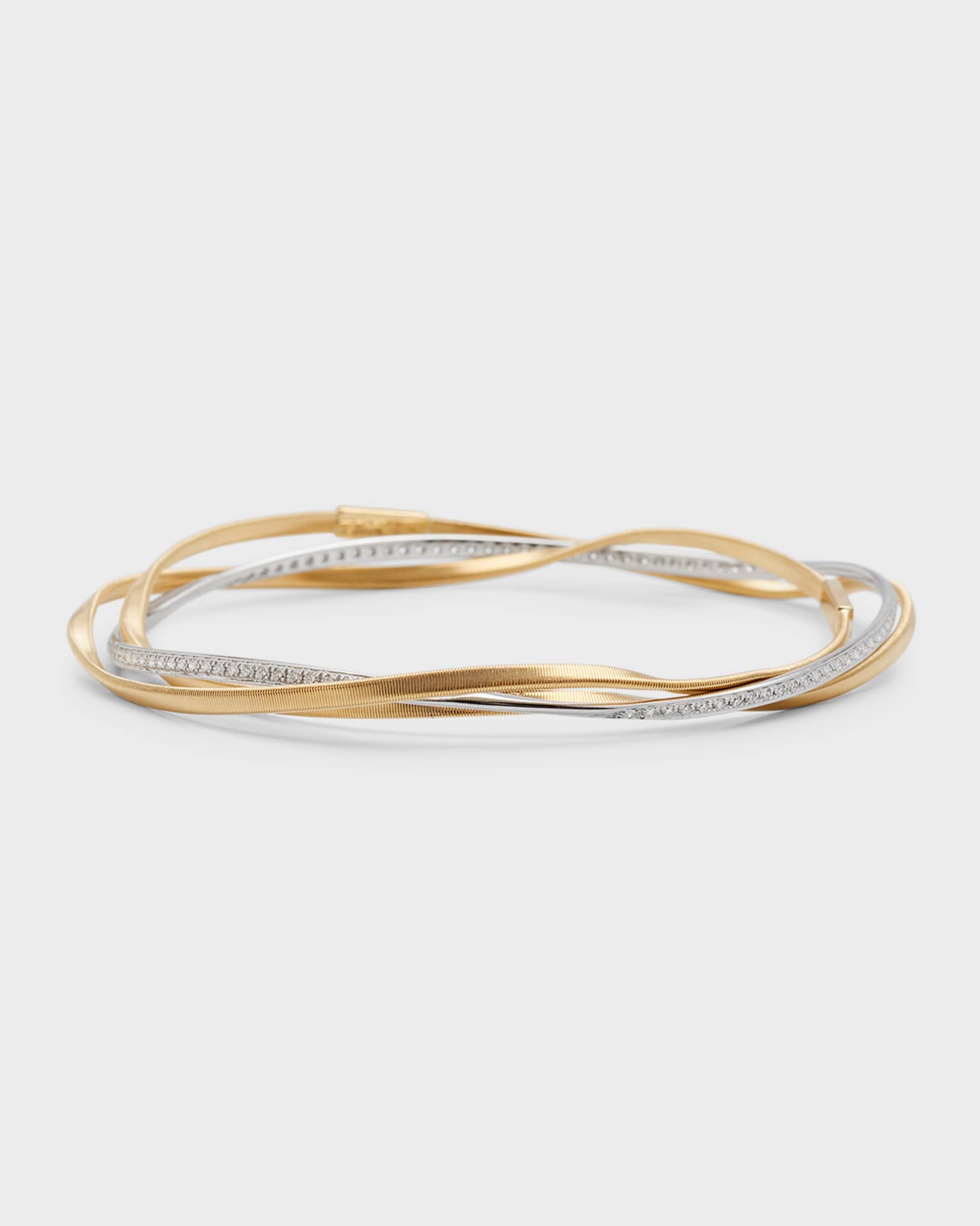Marrakech 18K Yellow and. White Gold Three Strand Diamond Bracelet 0