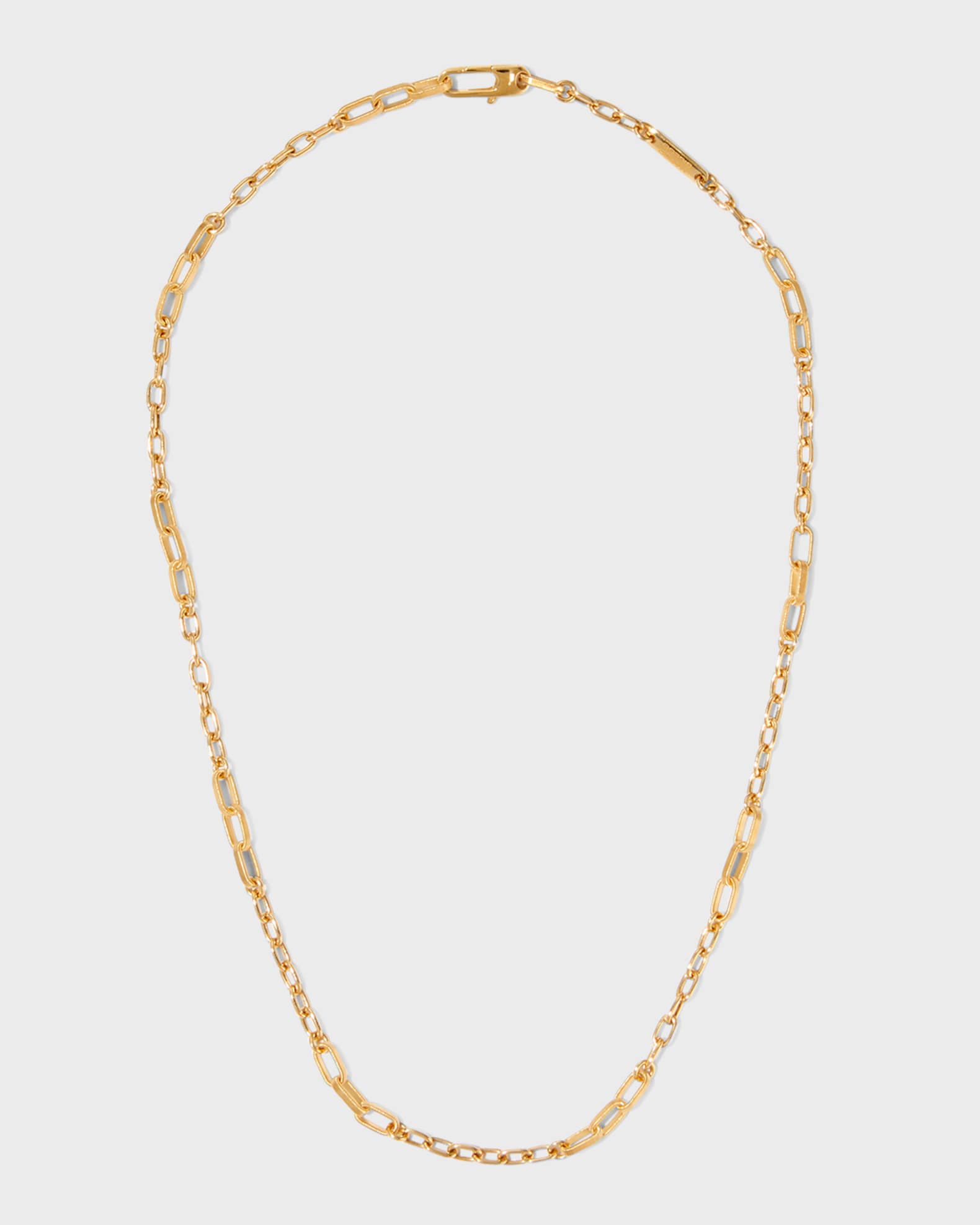 Unisex 18K Mixed Coiled Open Chain Link Necklace, 21.5" 0