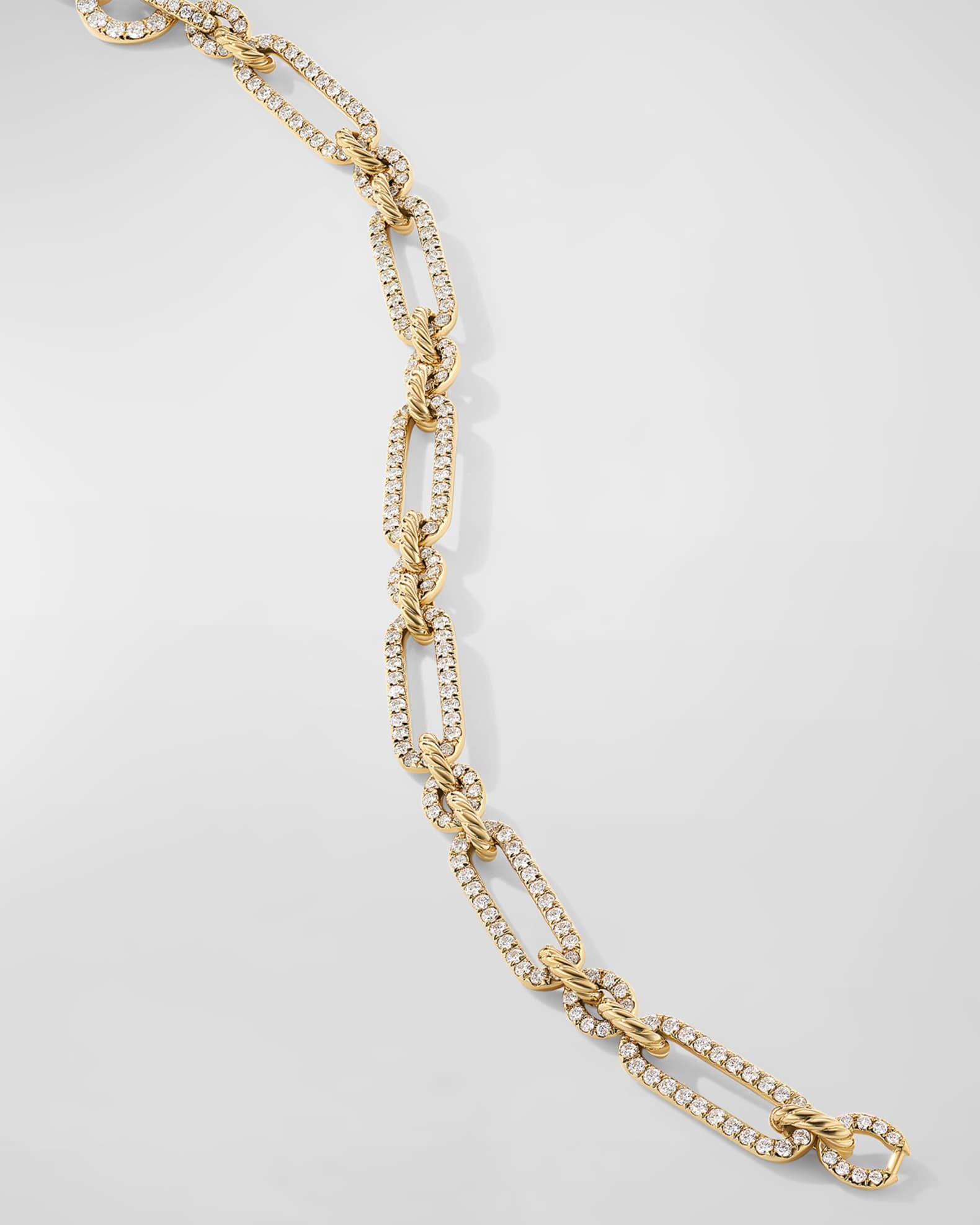 Lexington Chain Bracelet with Diamonds in 18K Gold, 6.5mm 1