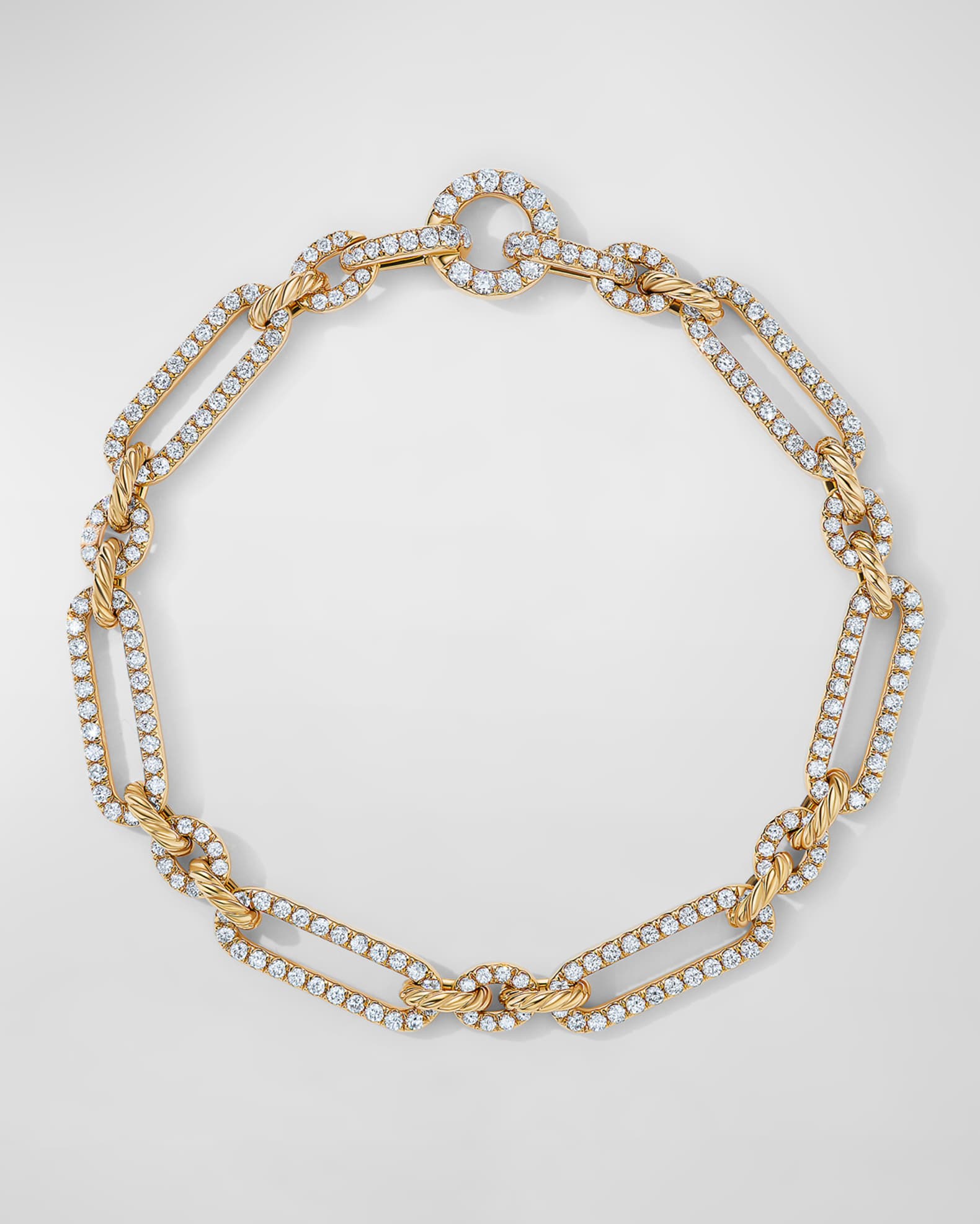 Lexington Chain Bracelet with Diamonds in 18K Gold, 6.5mm 0