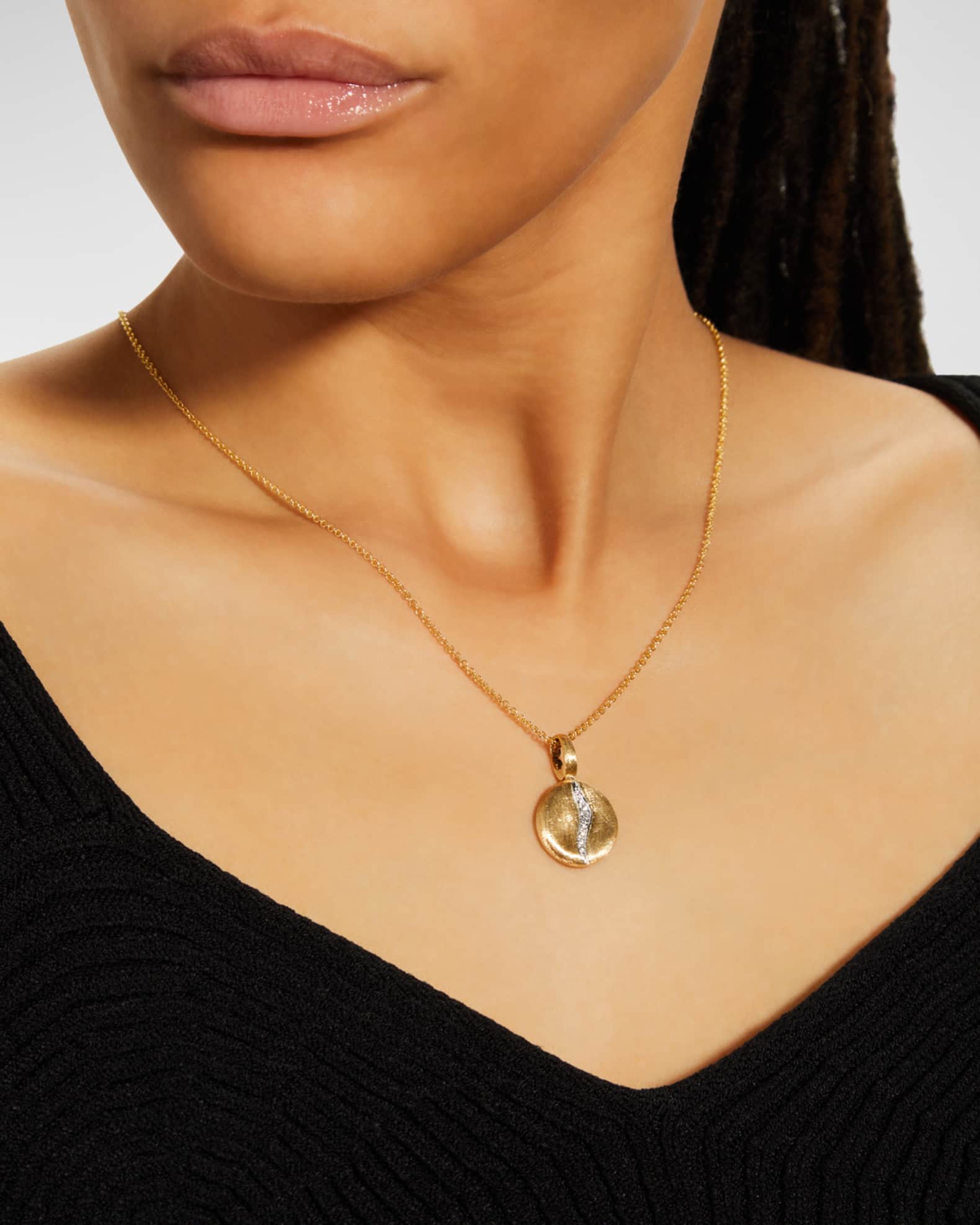 18k Jaipur Small Pendant with Diamond Pave Accent 1
