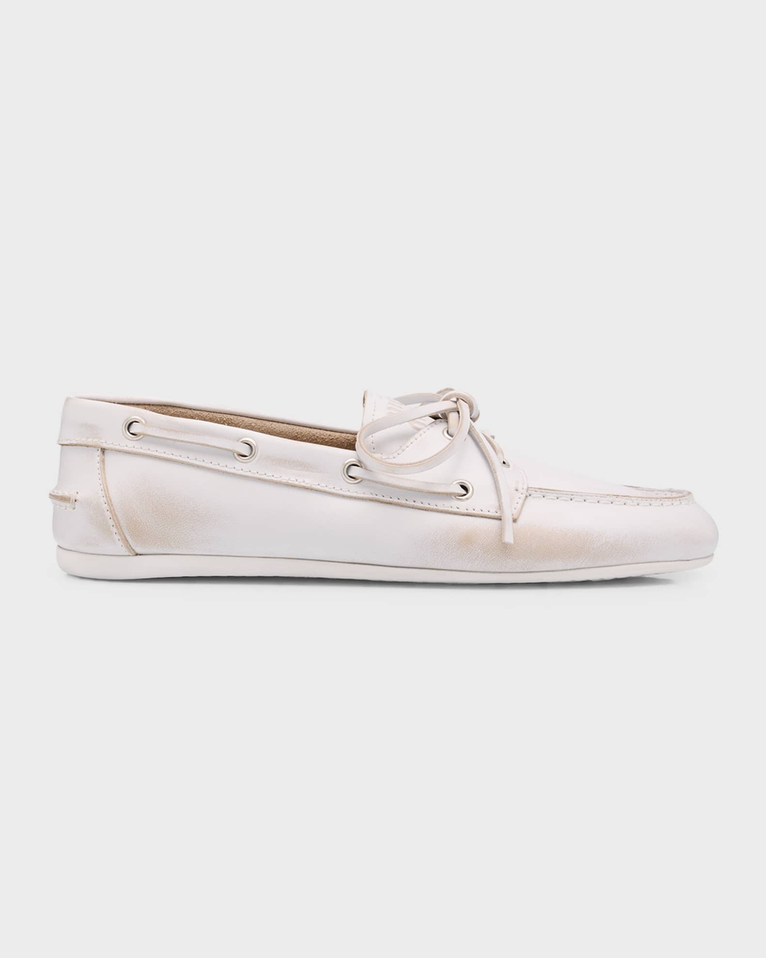 Leather Lace-Up Moccasins  0