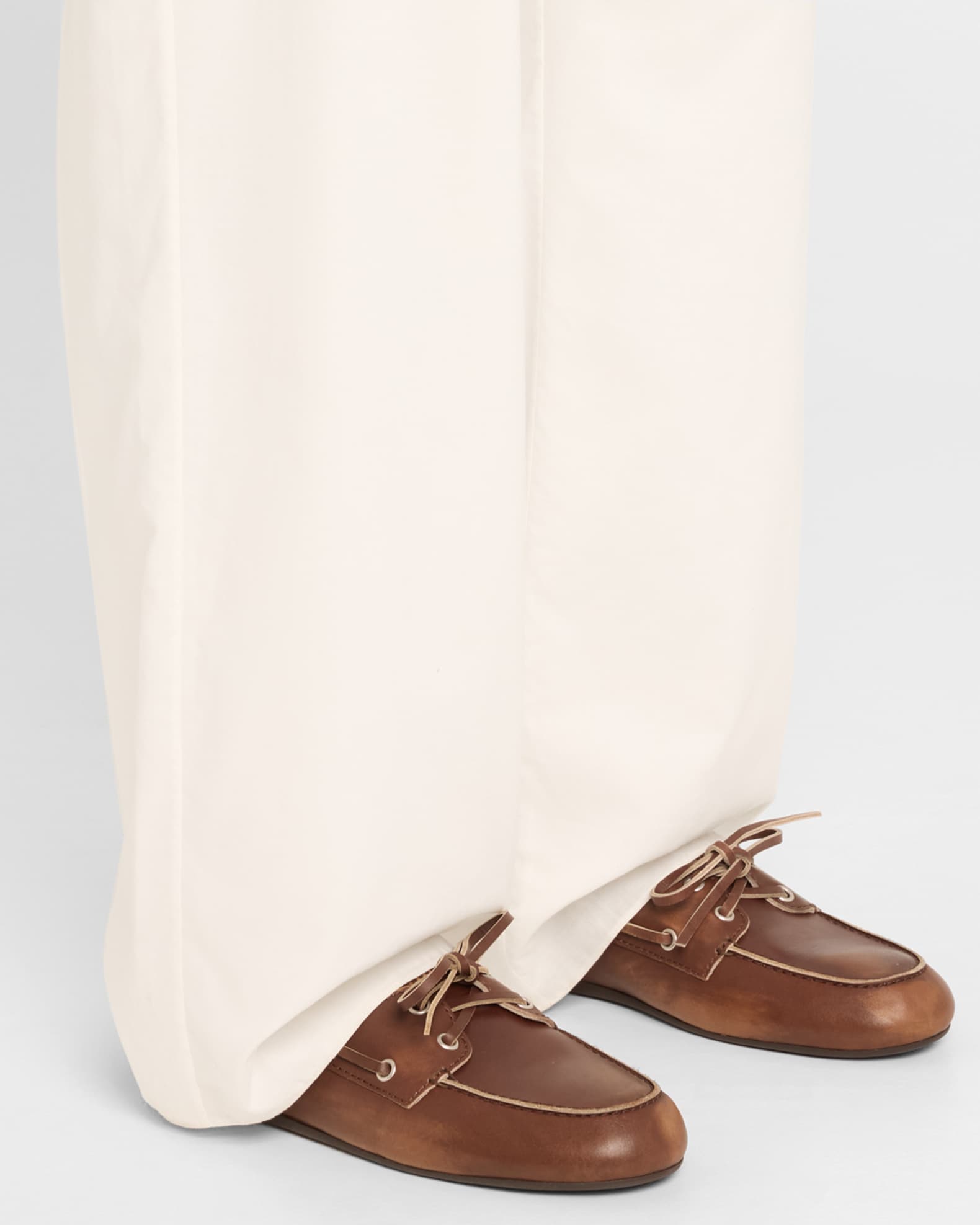 Leather Lace-Up Moccasins  1