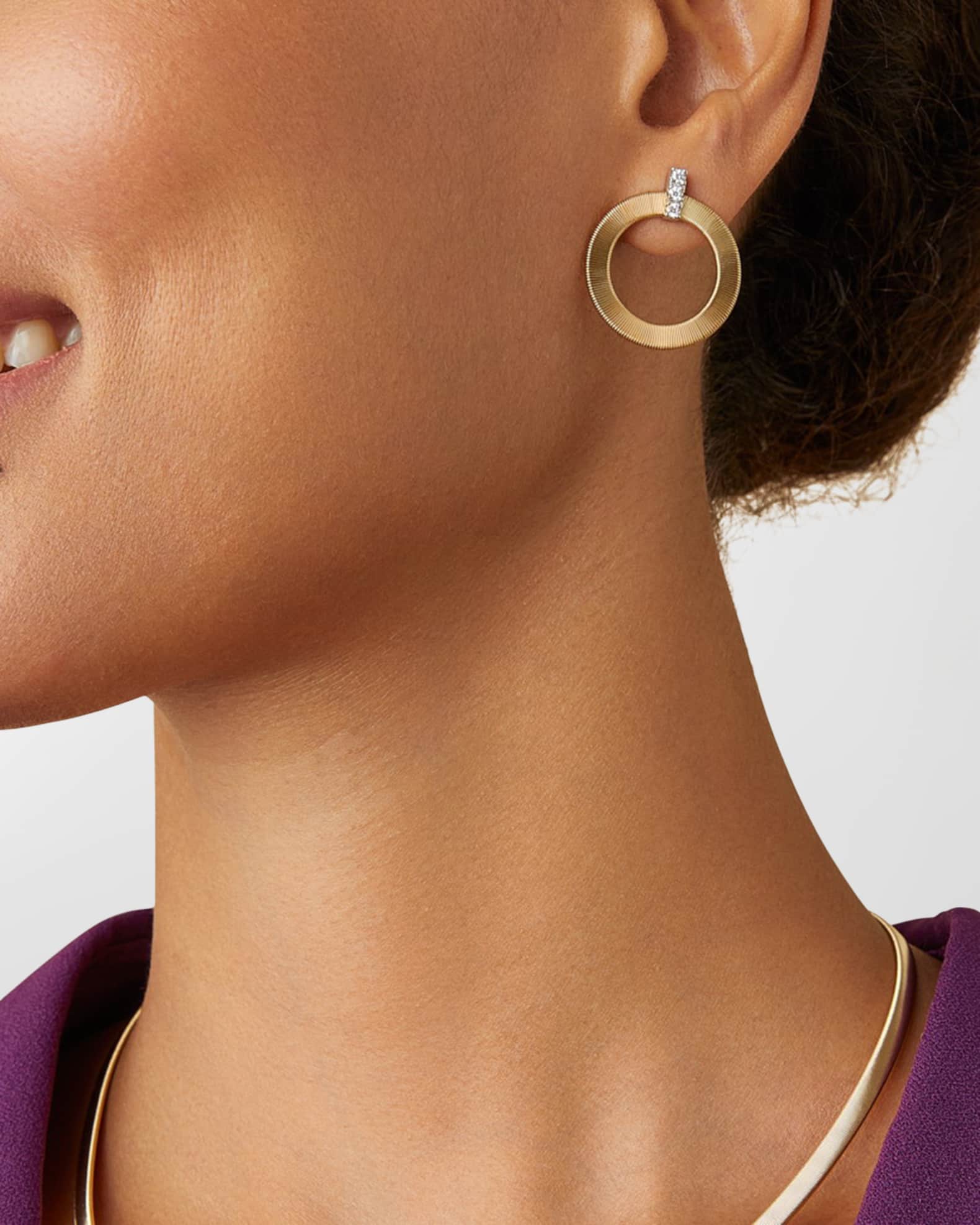 Masai 18k Gold Circular Diamond-Post Earrings 1