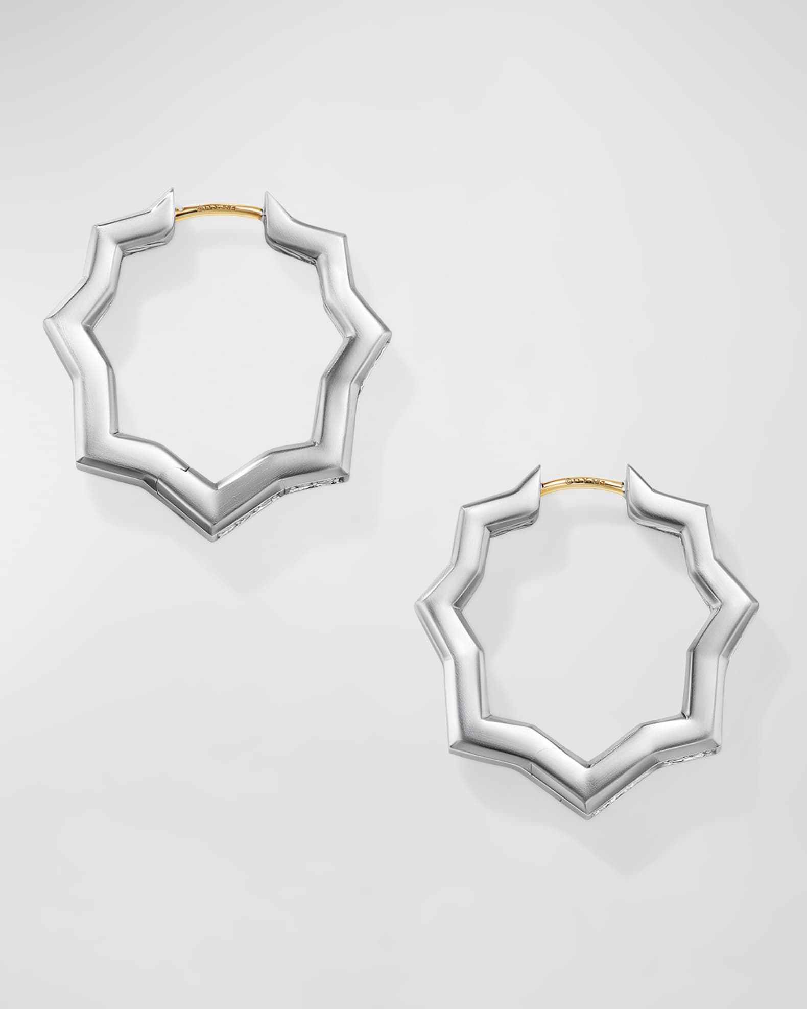 Stax Hoop Earrings with Diamonds in Silver, 2.6mm 1