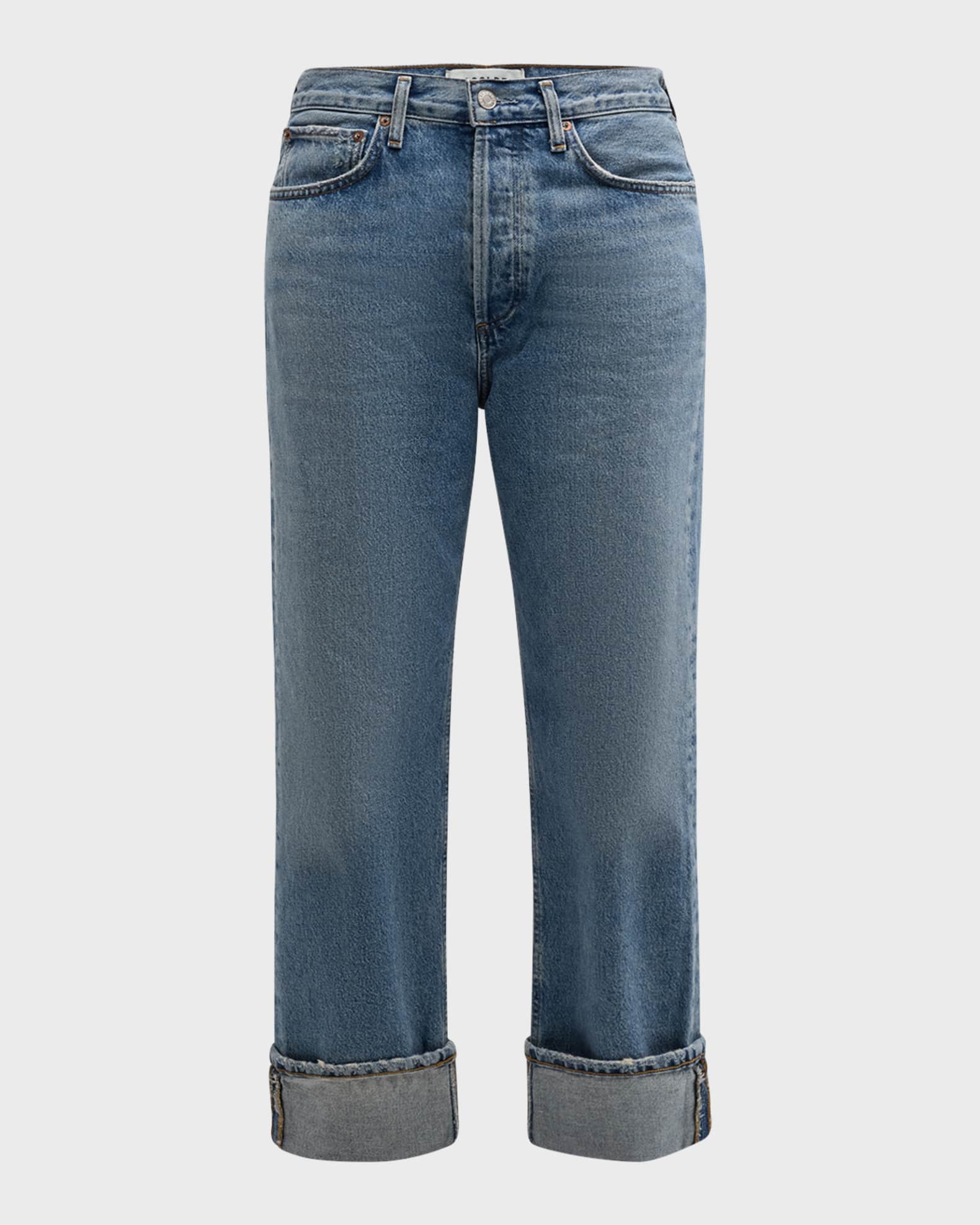 AGOLDE Fran Low-Slung Easy Straight Jeans | Neiman Marcus