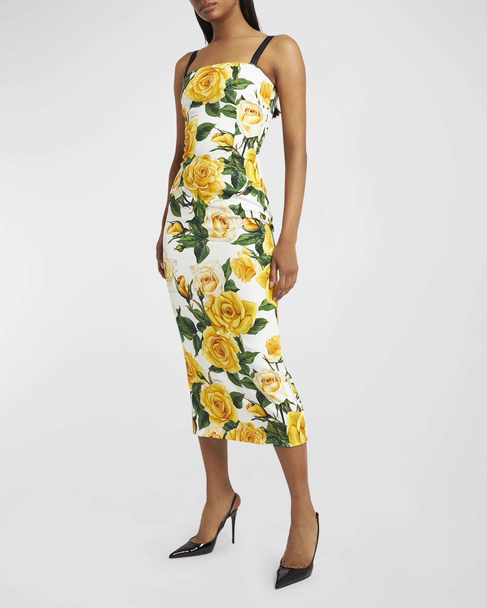 Dolce & Gabbana Multicolor Pachwork Charmeuse Floral Shift Dress