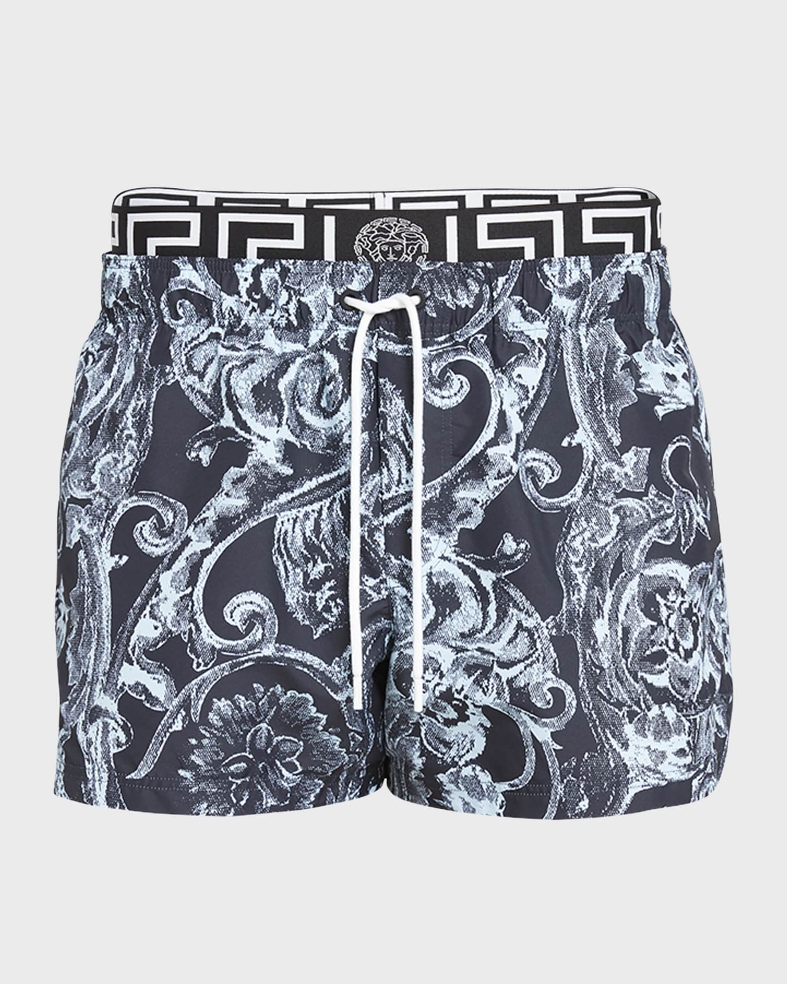 Versace Kids Barocco-print poplin shorts - White