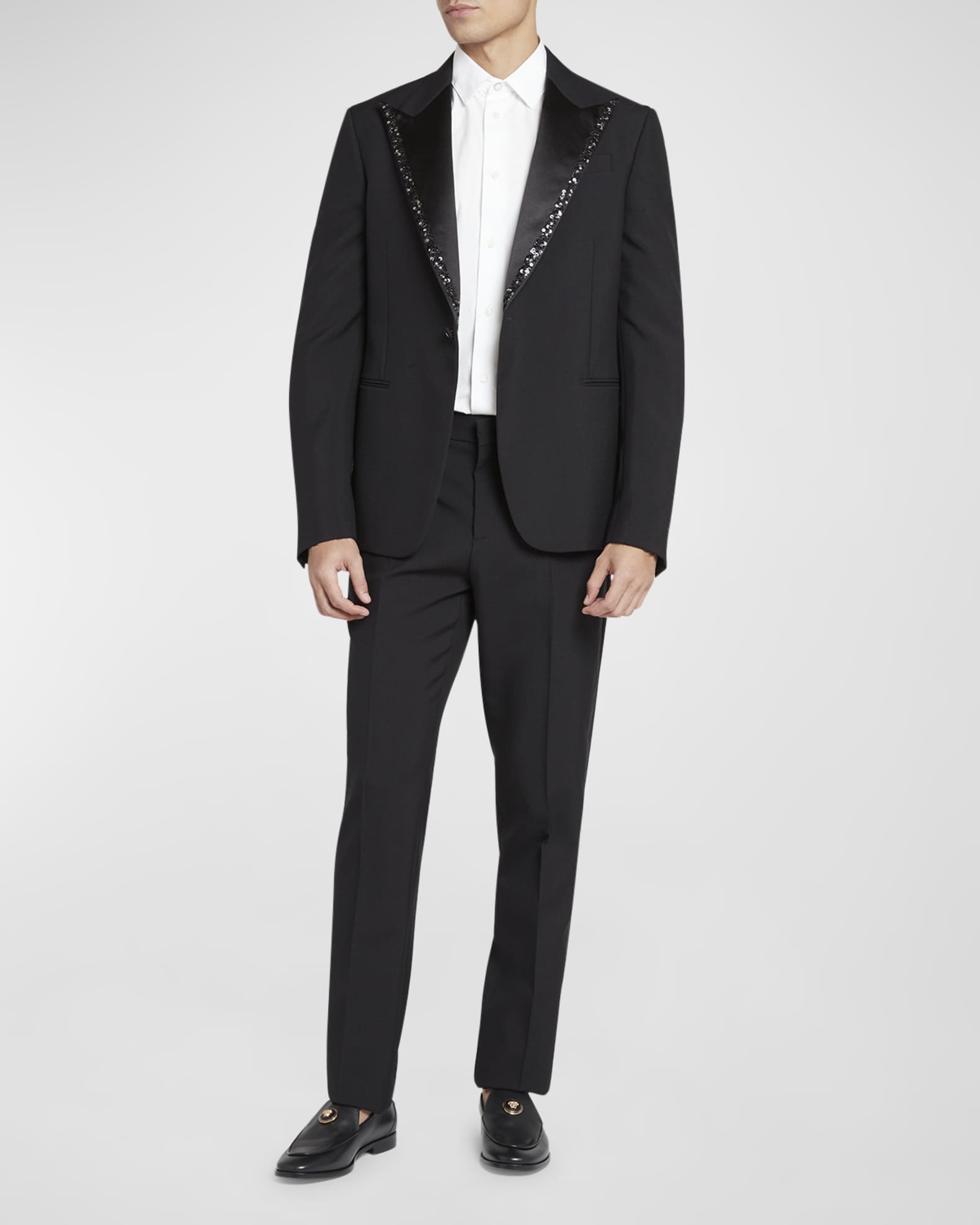 Men s Beaded Peak Lapel Tuxedo Jacket