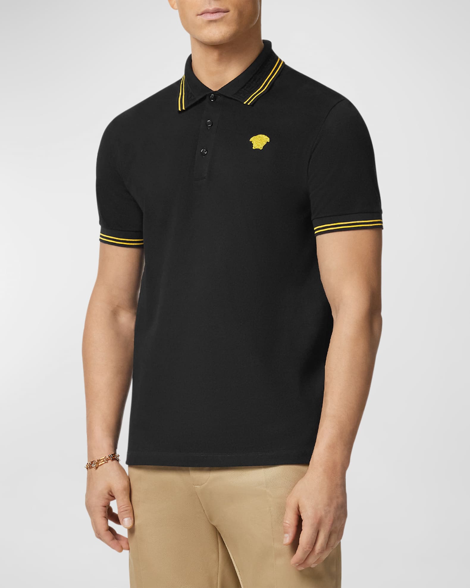 Men's Pop Medusa Tipped Polo Shirt 1