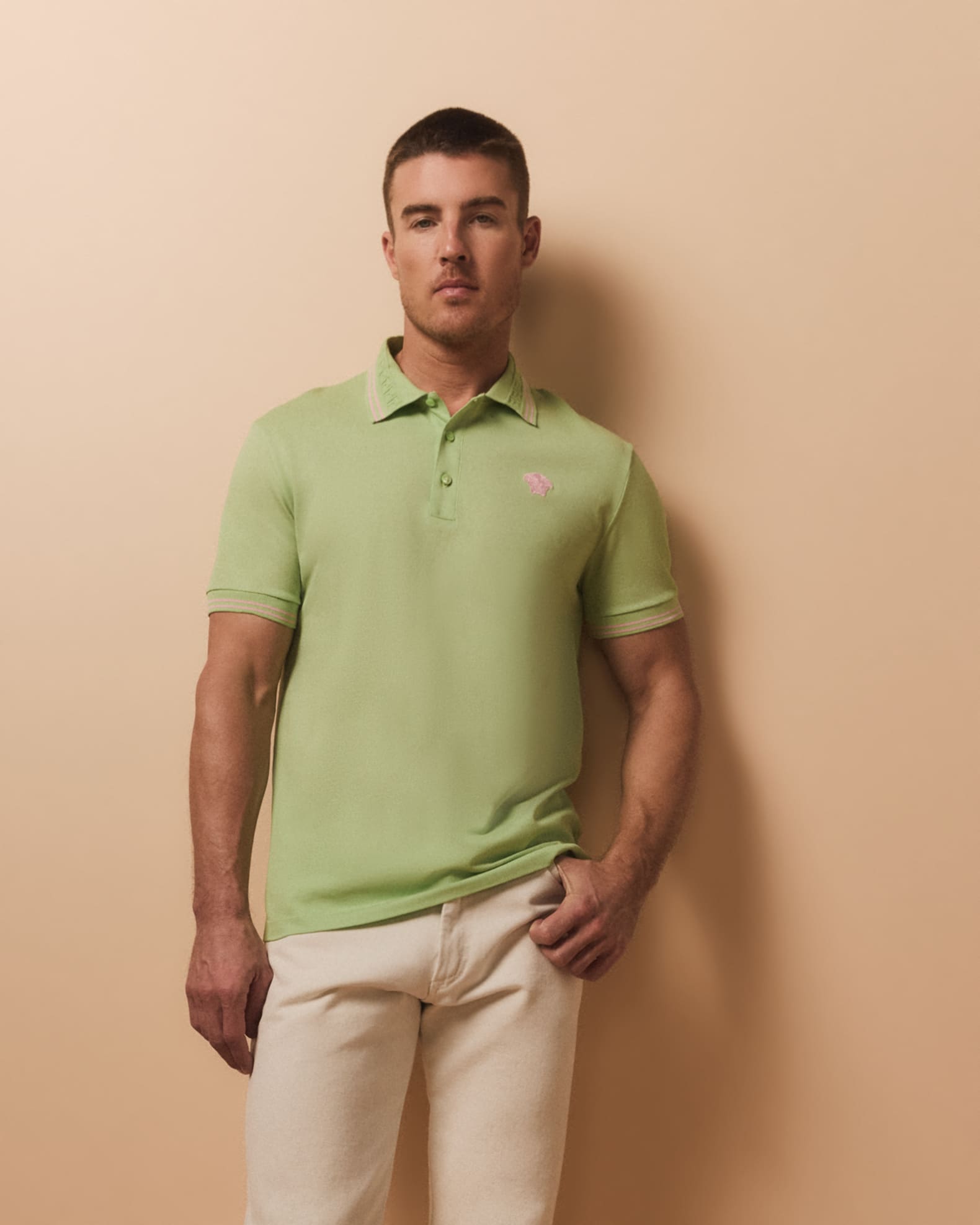 Versace Men's Pop Medusa Tipped Polo Shirt | Neiman Marcus