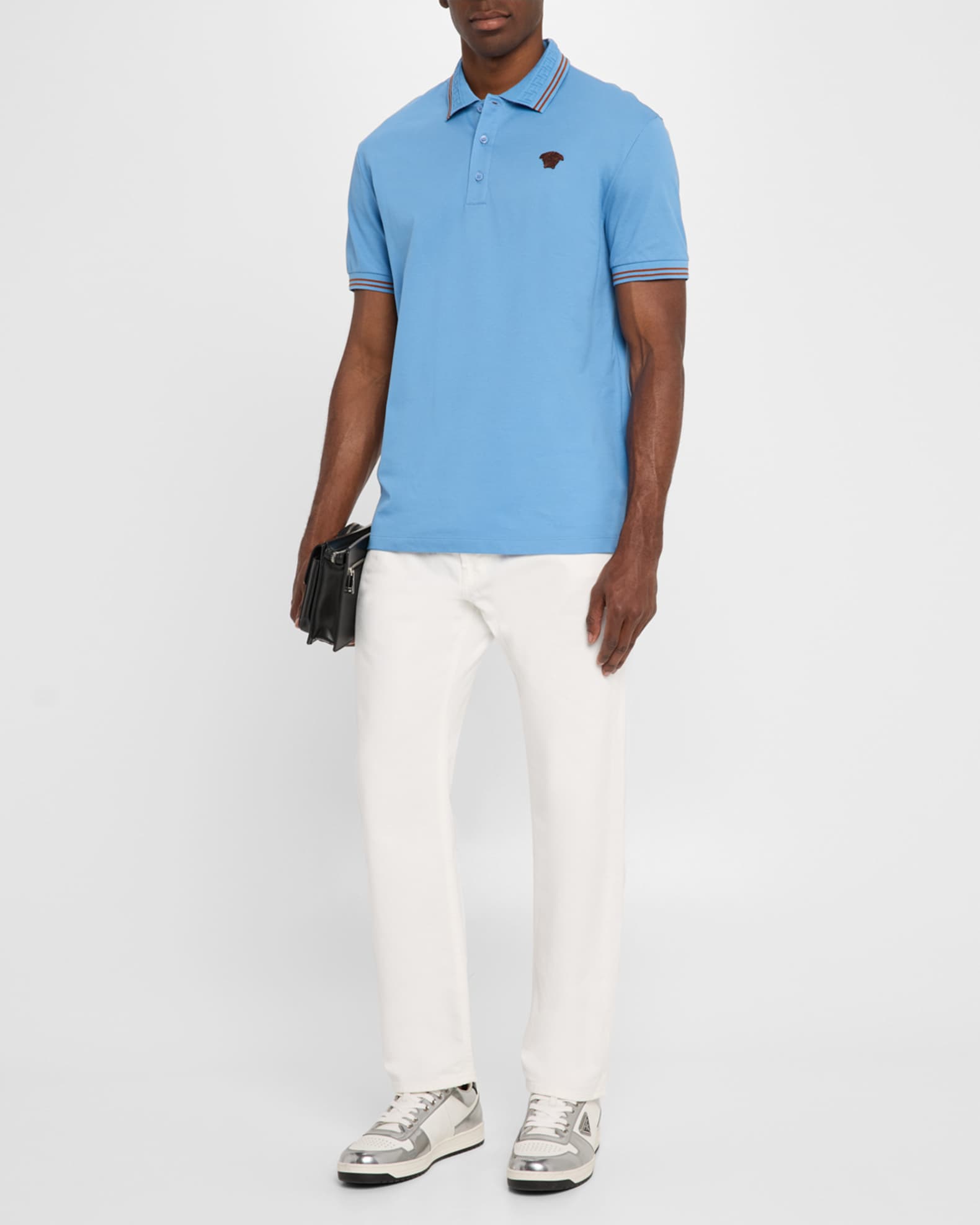 Men's Pop Medusa Tipped Polo Shirt 1