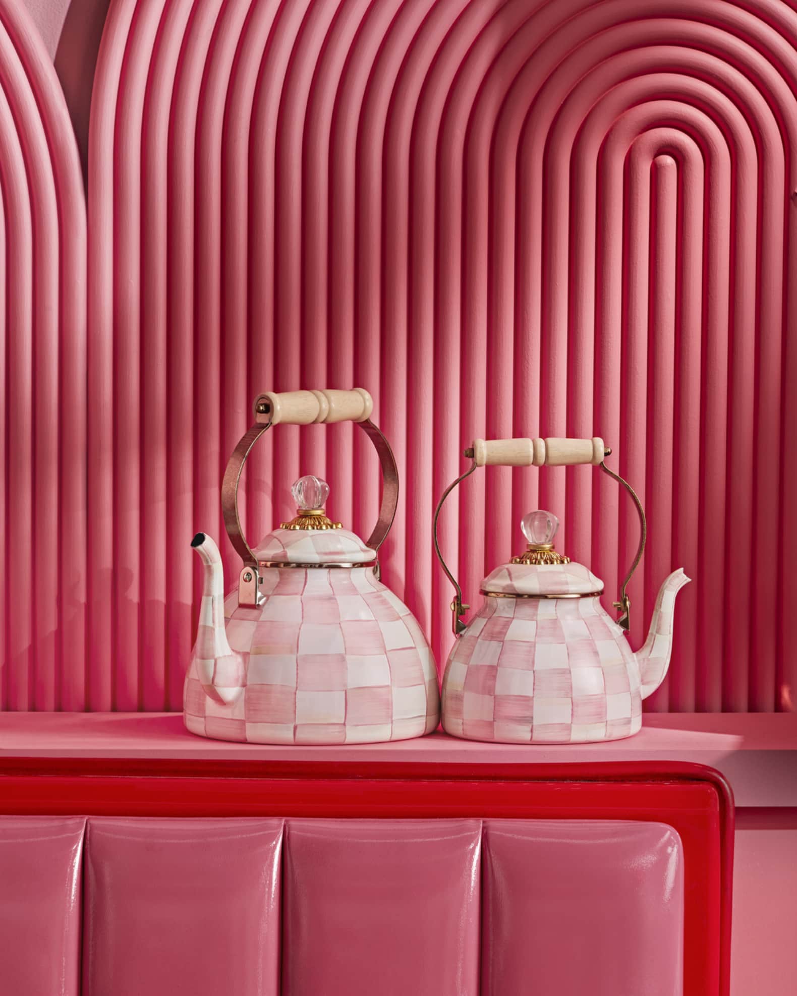 Rosy Check Tea Kettle Collection | Neiman Marcus