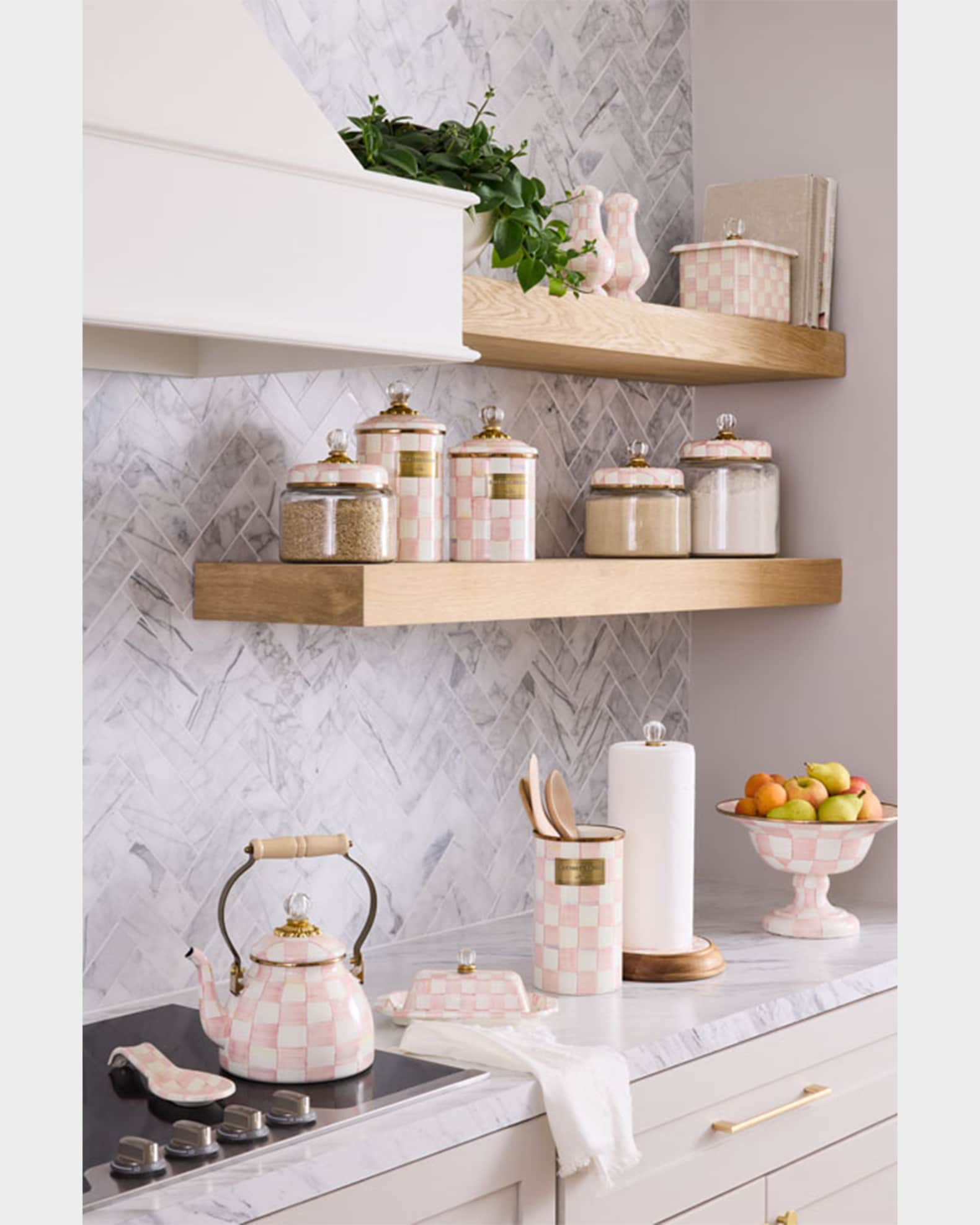 Rosy Check Enamel Canister Collection | Neiman Marcus