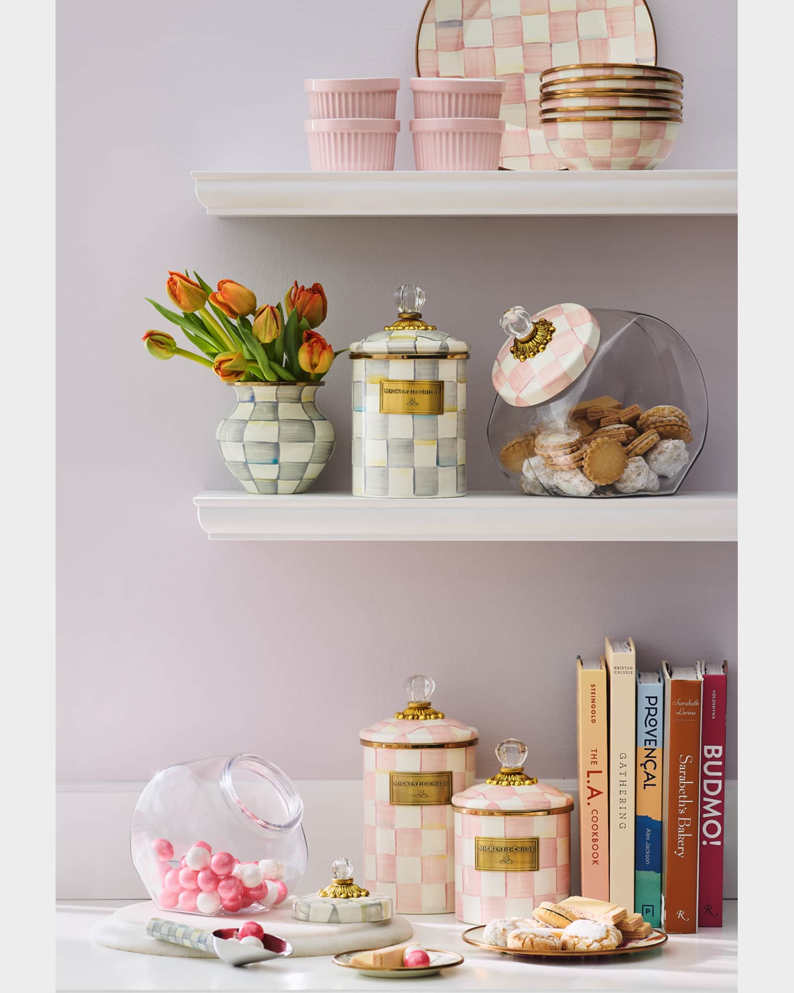 Rosy Check Enamel Canister Collection | Neiman Marcus