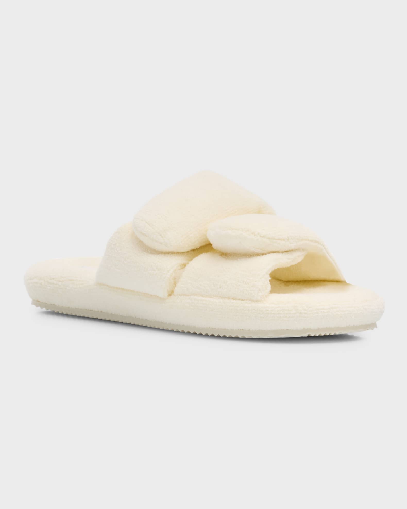 Faux fur double cheap strap slide