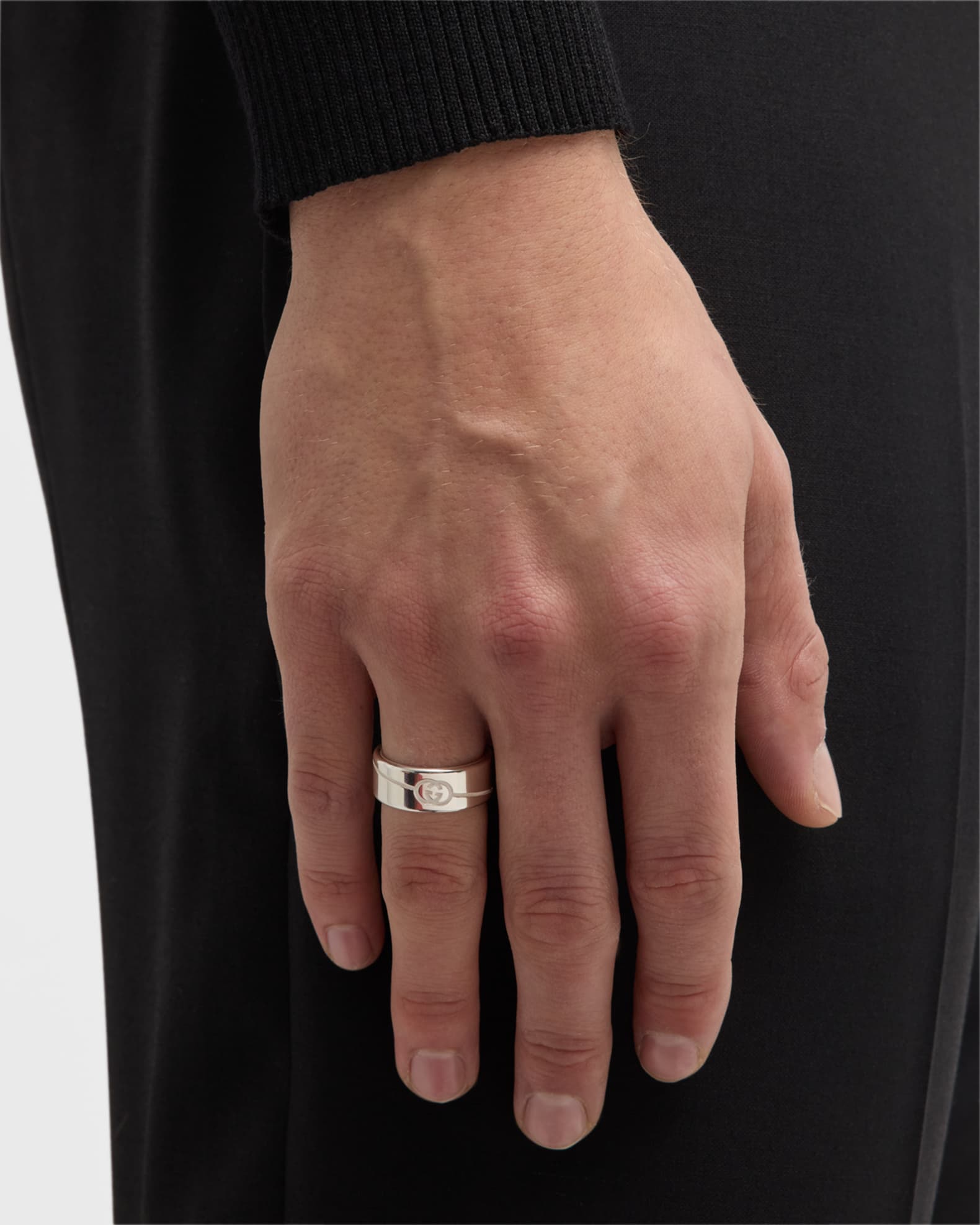 Gucci Men s Gucci Tag Ring 9mm Silver Neiman Marcus