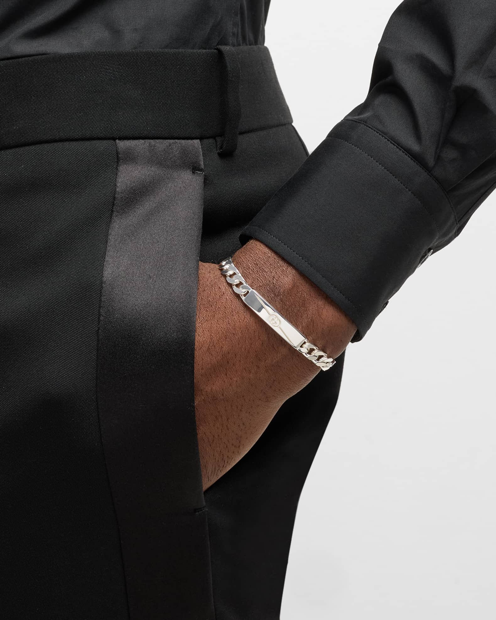 Men's Gucci Tag Bracelet, Silver 1