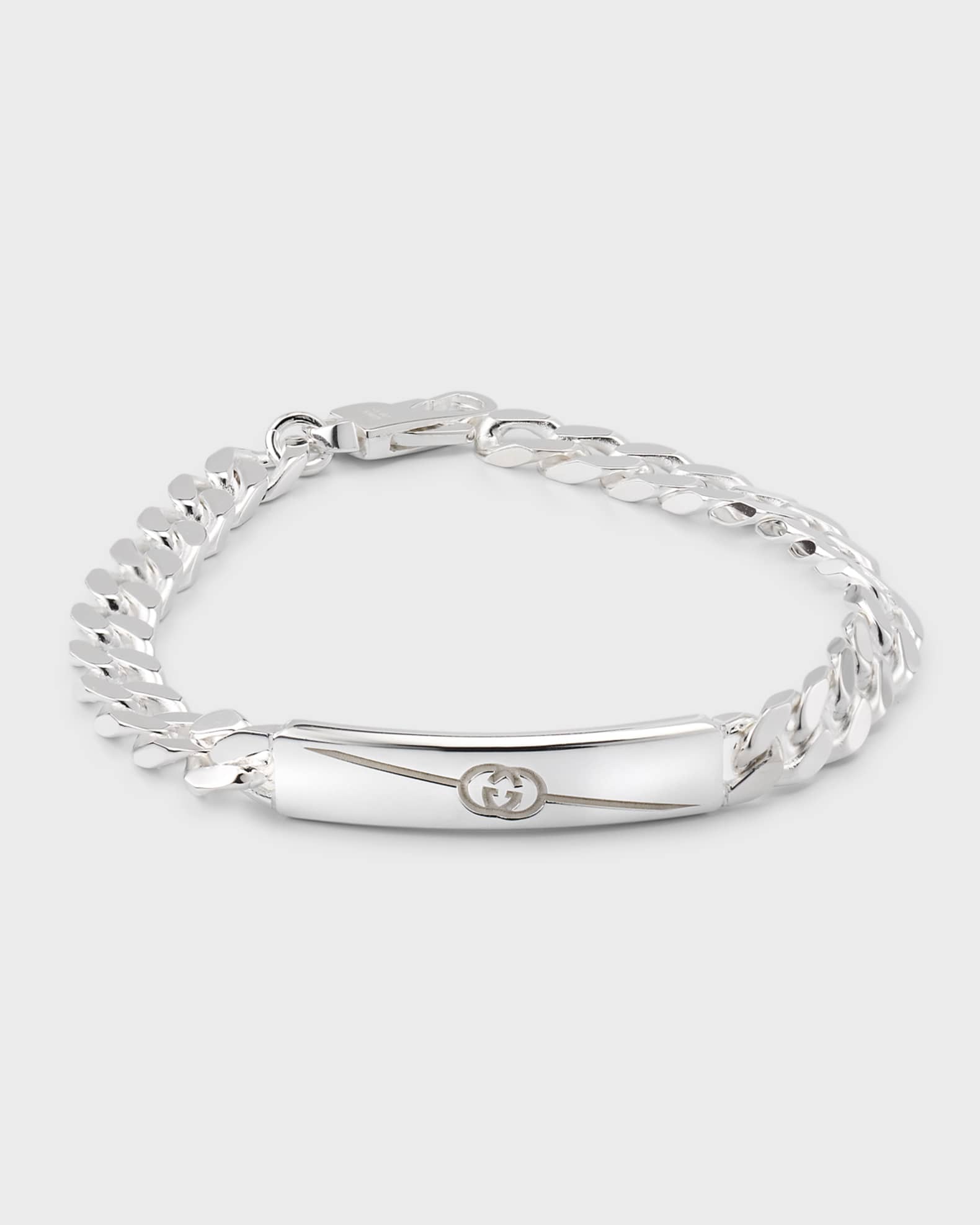 Men's Gucci Tag Bracelet, Silver 0