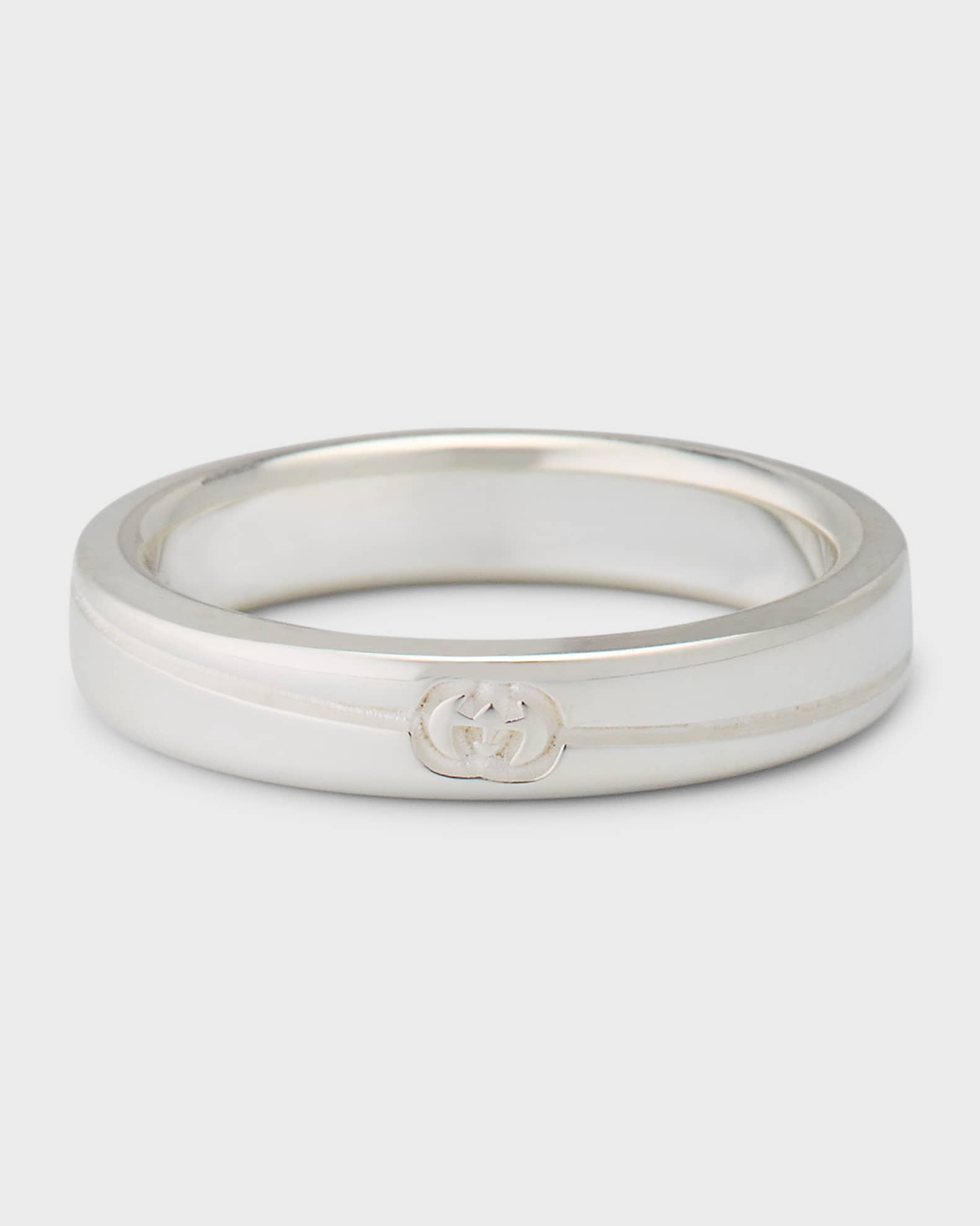Men's Gucci Tag Ring, 4mm Silver 0