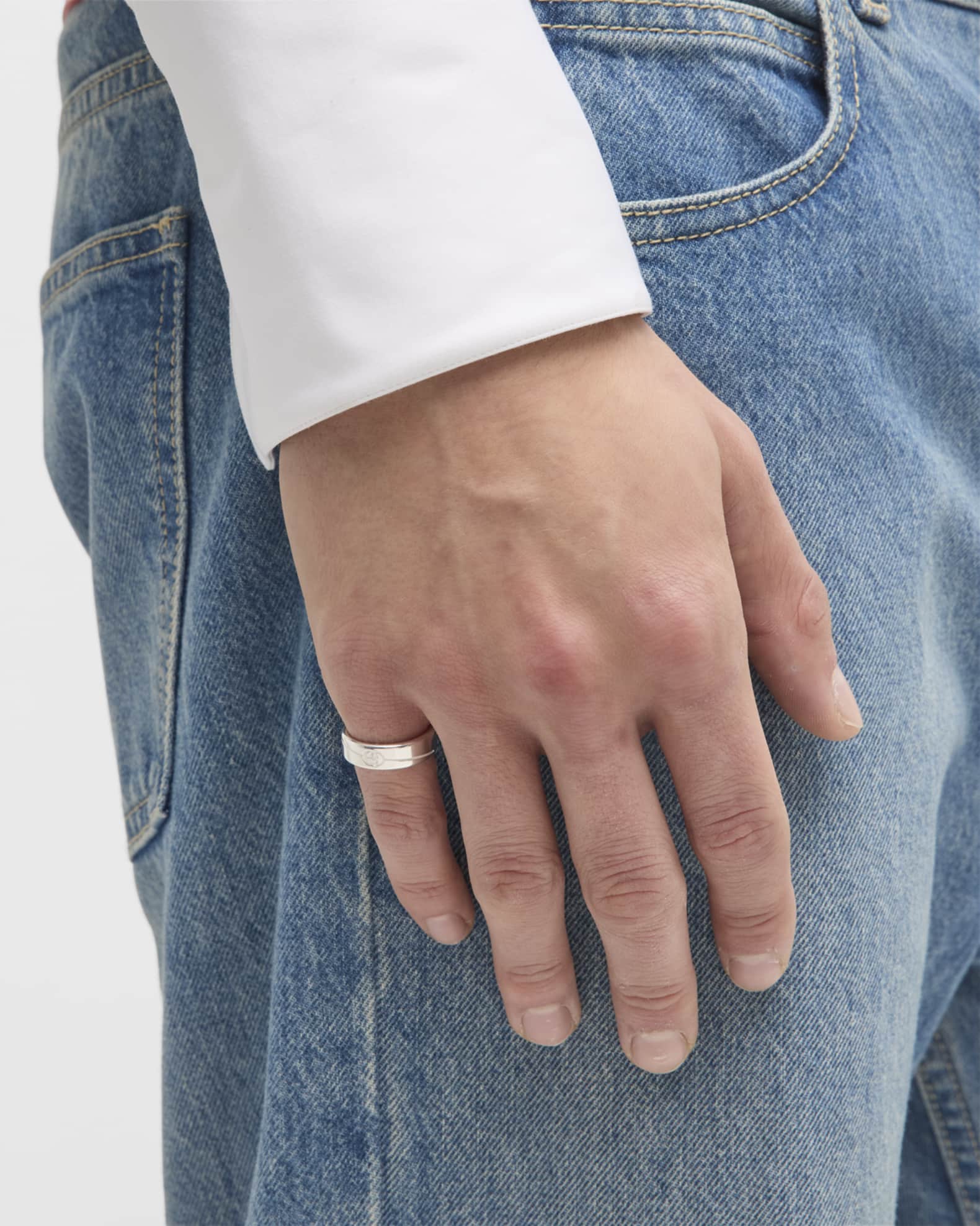 Men's Gucci Tag Ring, 6mm Silver 1