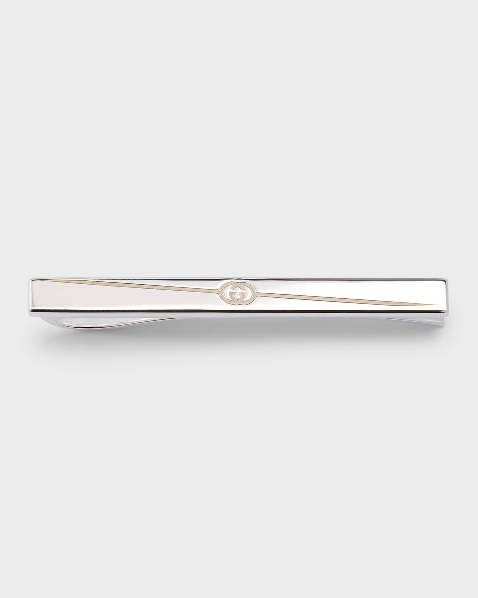 Men's Gucci Tag Tie Bar, 60x60mm Silver 0