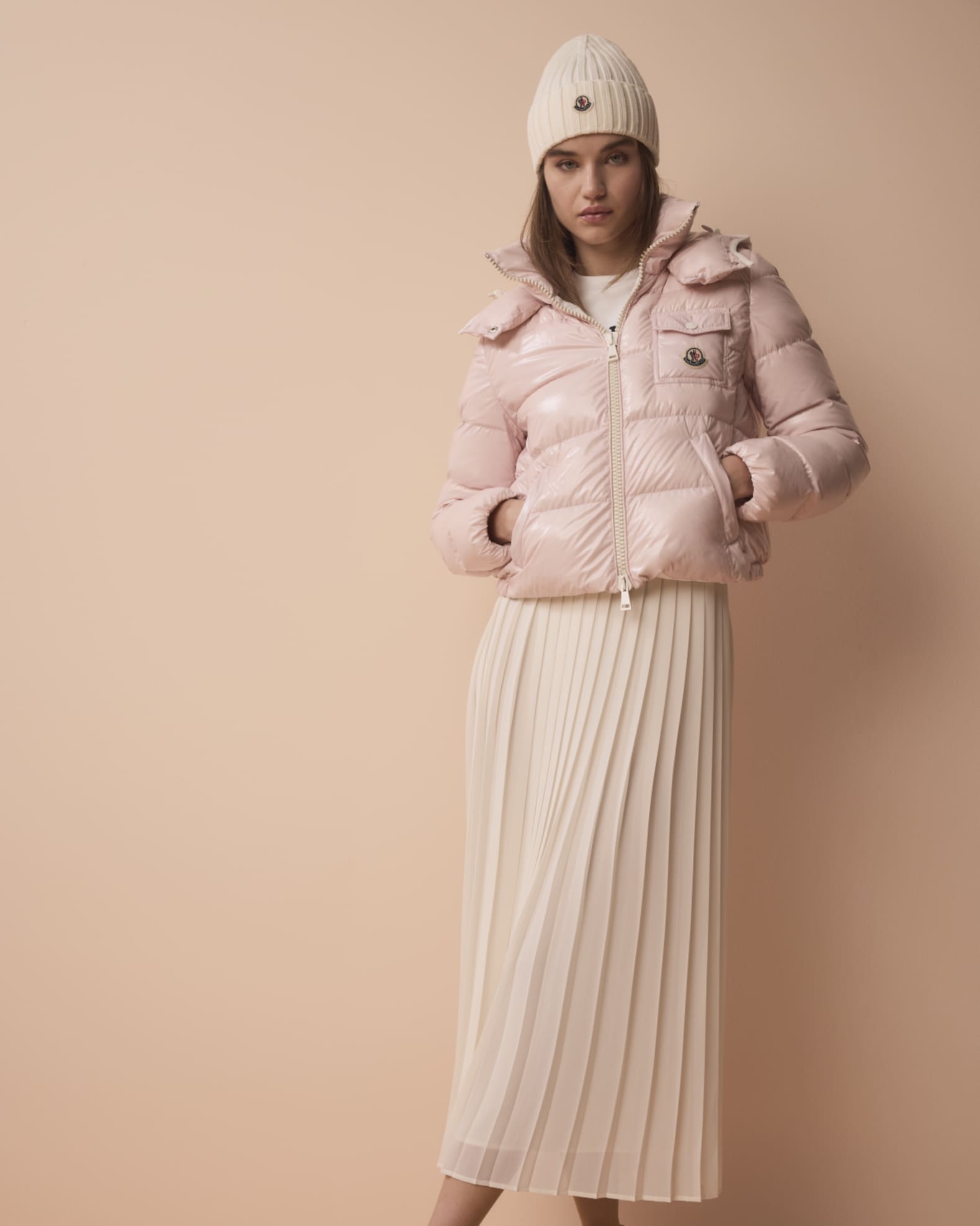 Moncler Ribbed Wool Beanie w/ Logo | Neiman Marcus