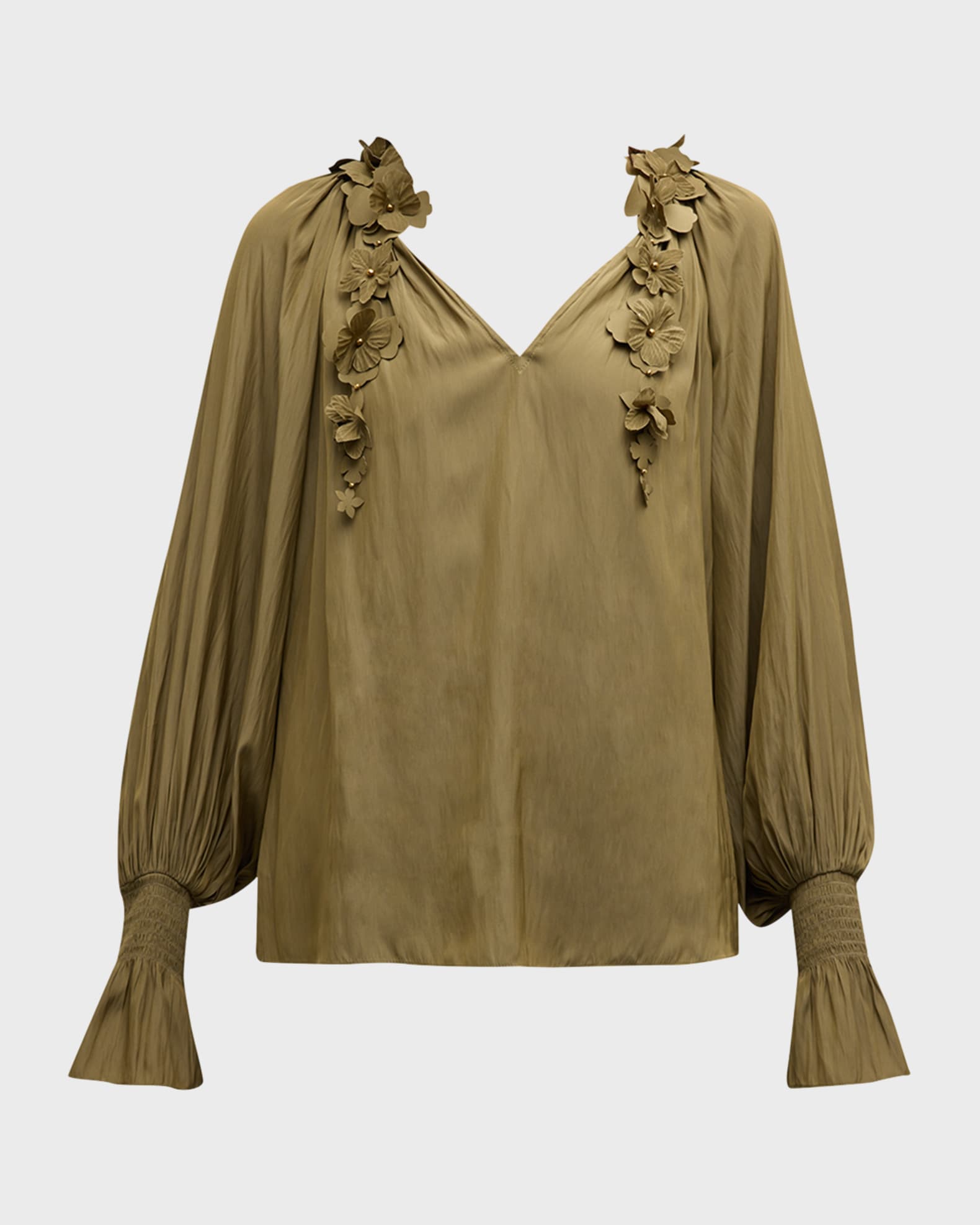 Ramy Brook Emelia Floral Applique Blouse