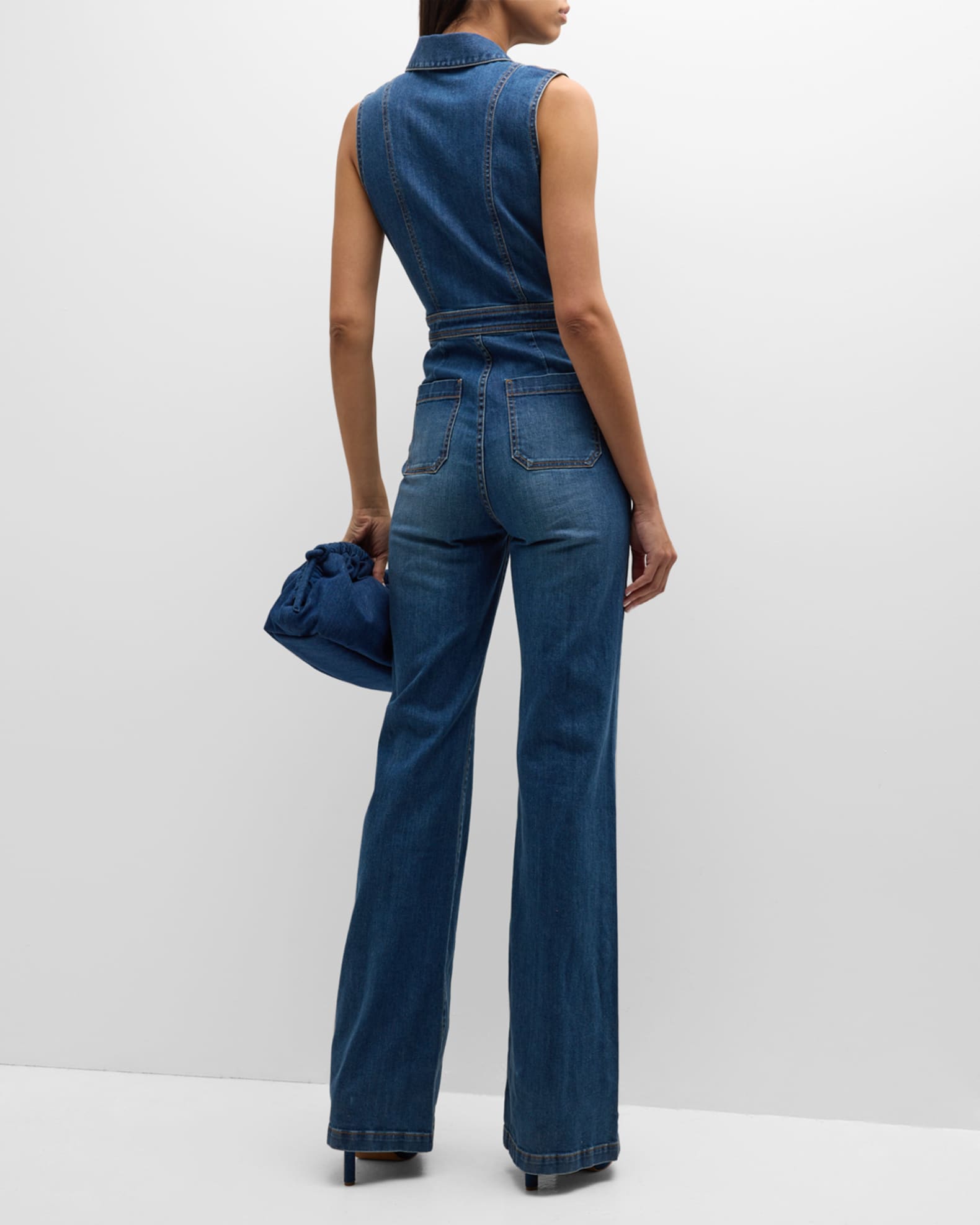 Carol Rugged Denim Embellished Jumpsuit