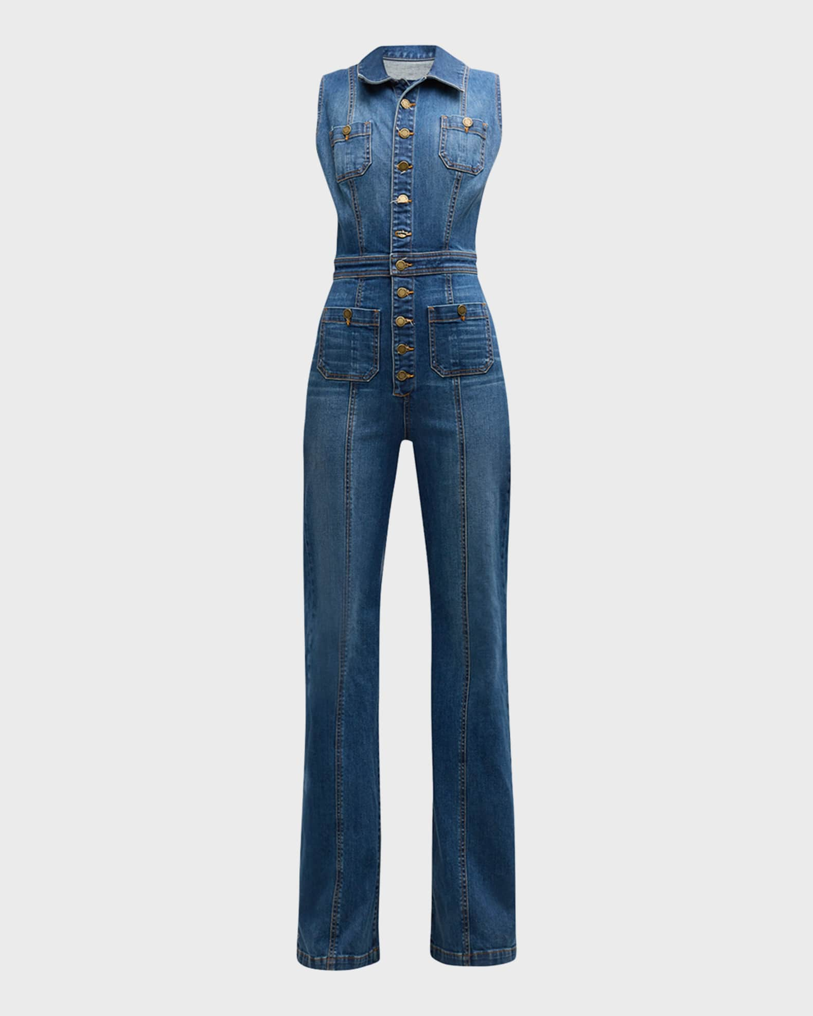 Ramy Brook Carly Denim Jumpsuit | Neiman Marcus