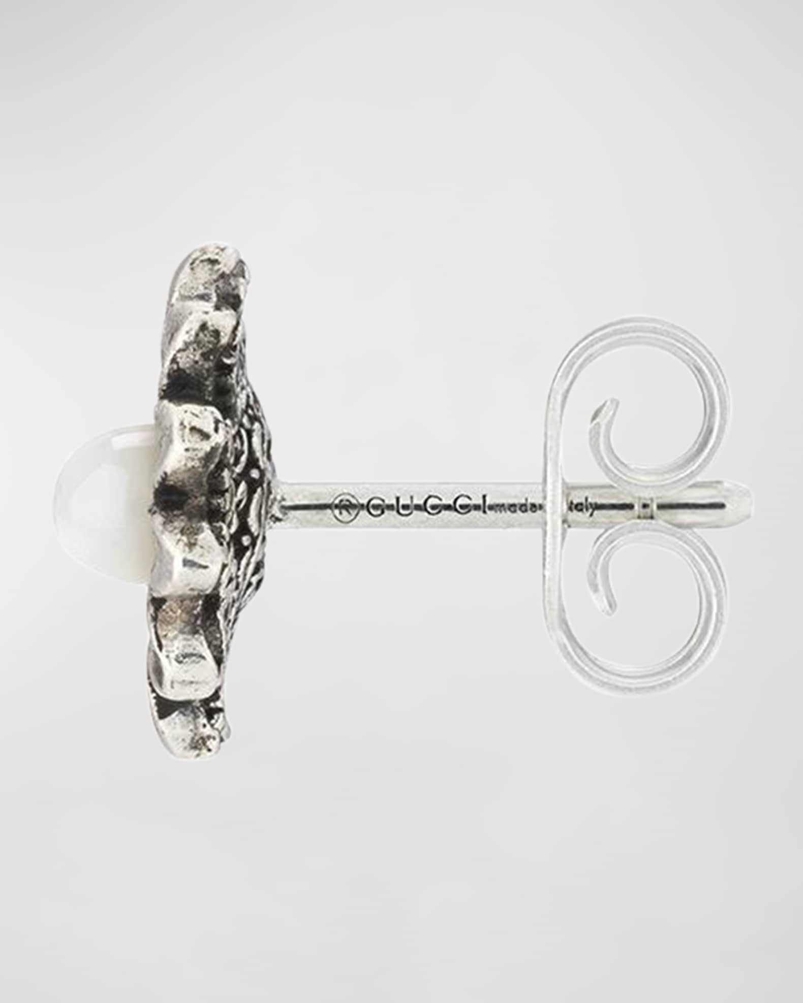 Gucci GG Marmont Flower Sterling Silver & Pearl Stud Earrings