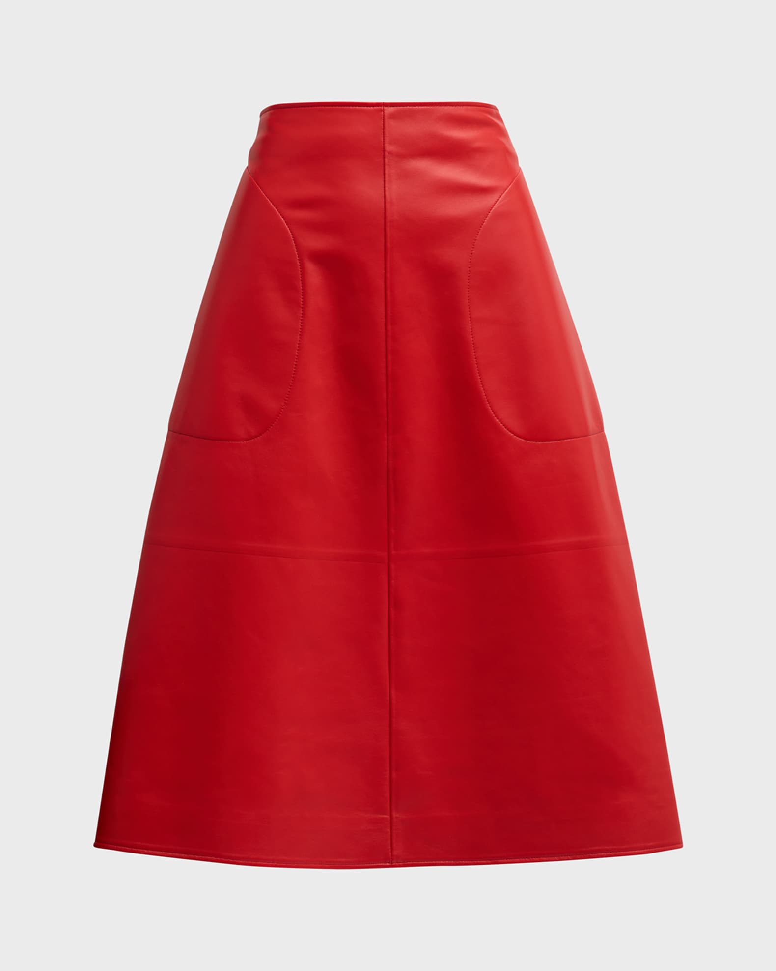 Leather midi aline skirt hot sale