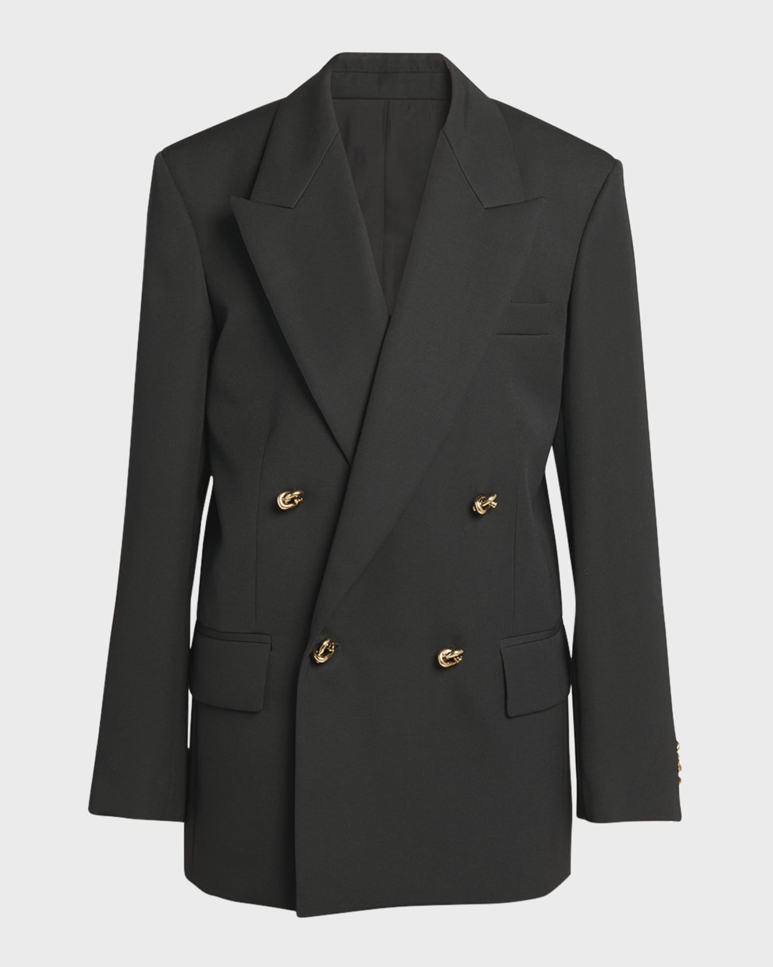 Knot Double-Breasted Oversized Blazer Jacket 0