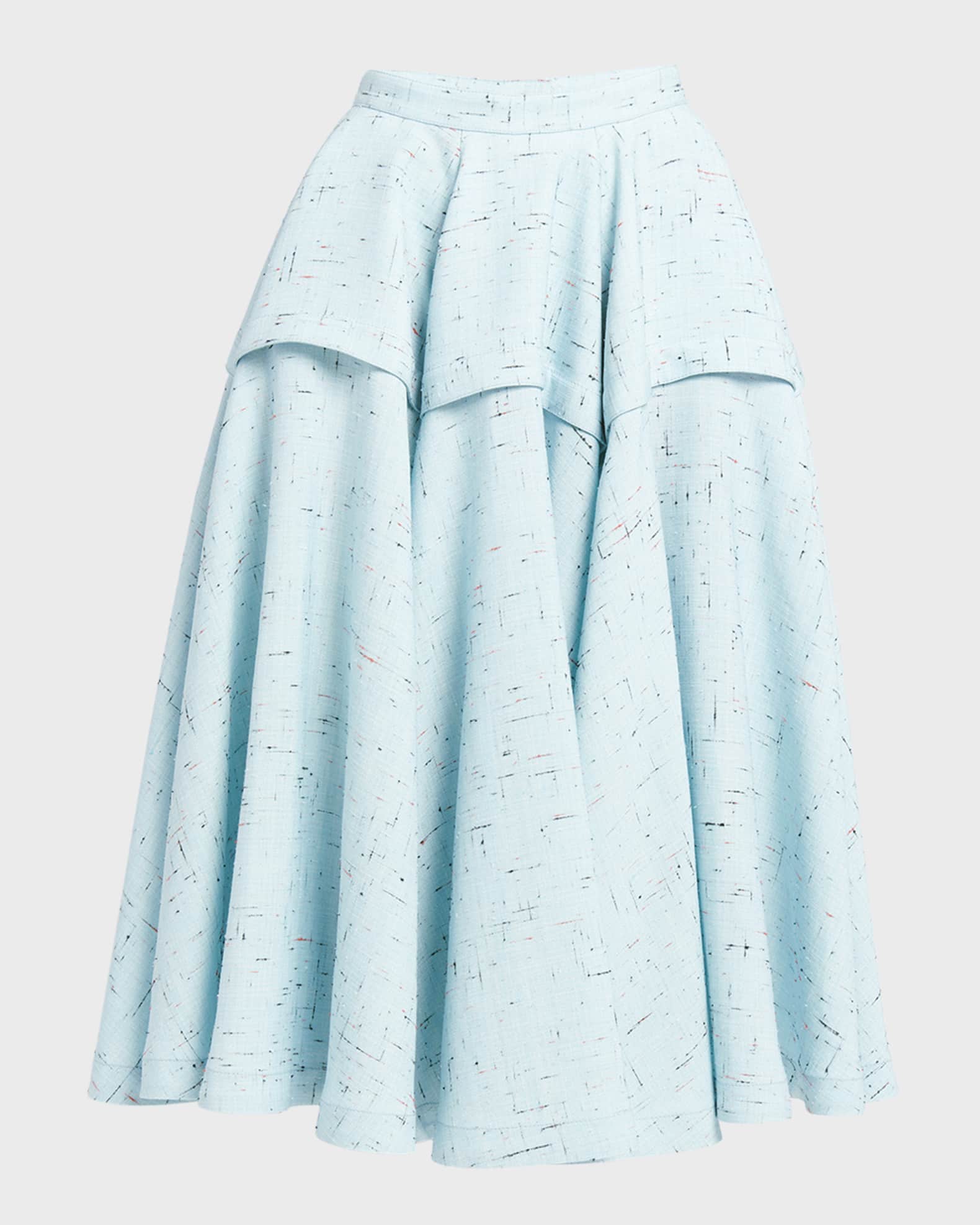 Bottega Veneta Tiered Midi Circle Skirt | Neiman Marcus