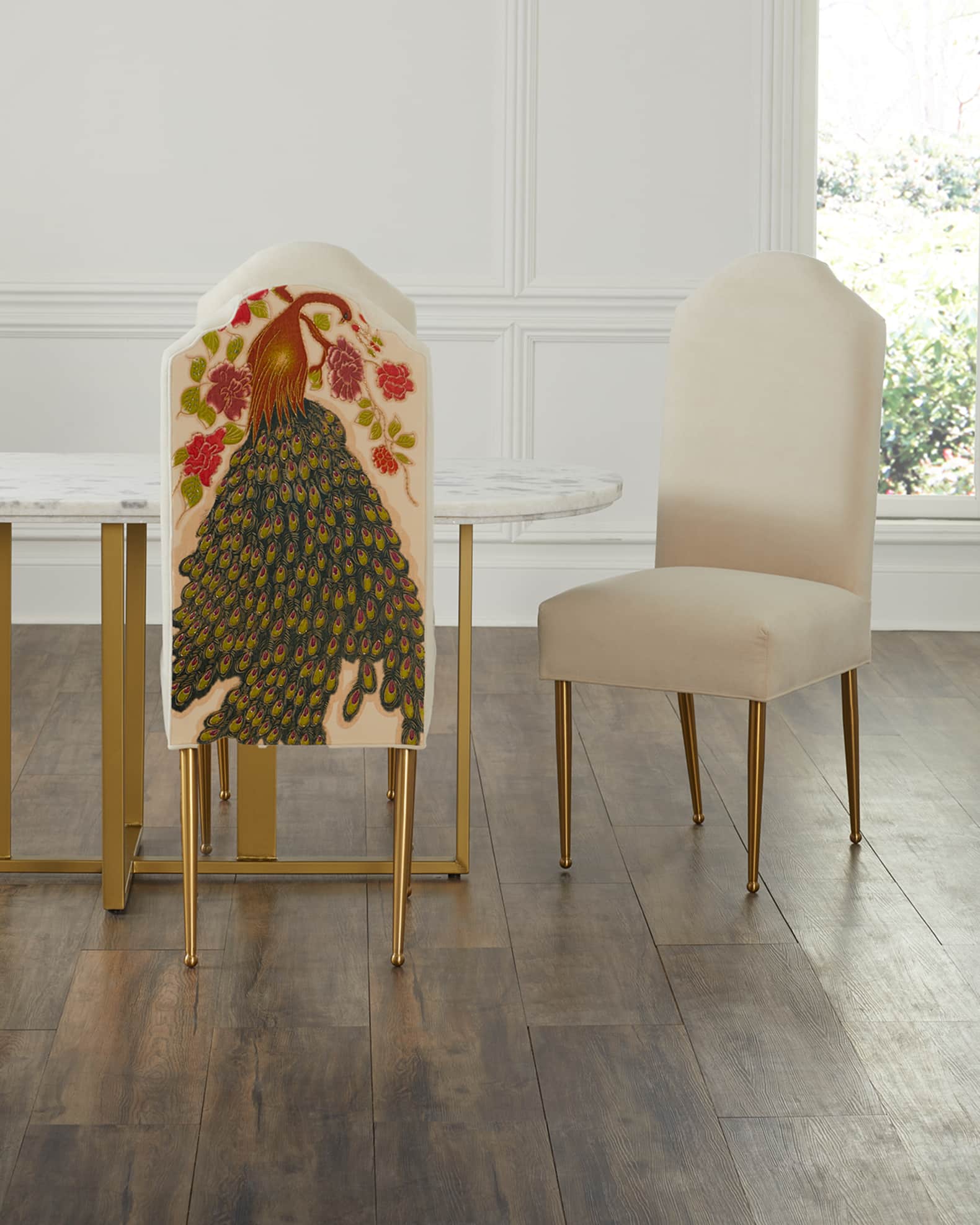 Dining chairs with brass legs shop